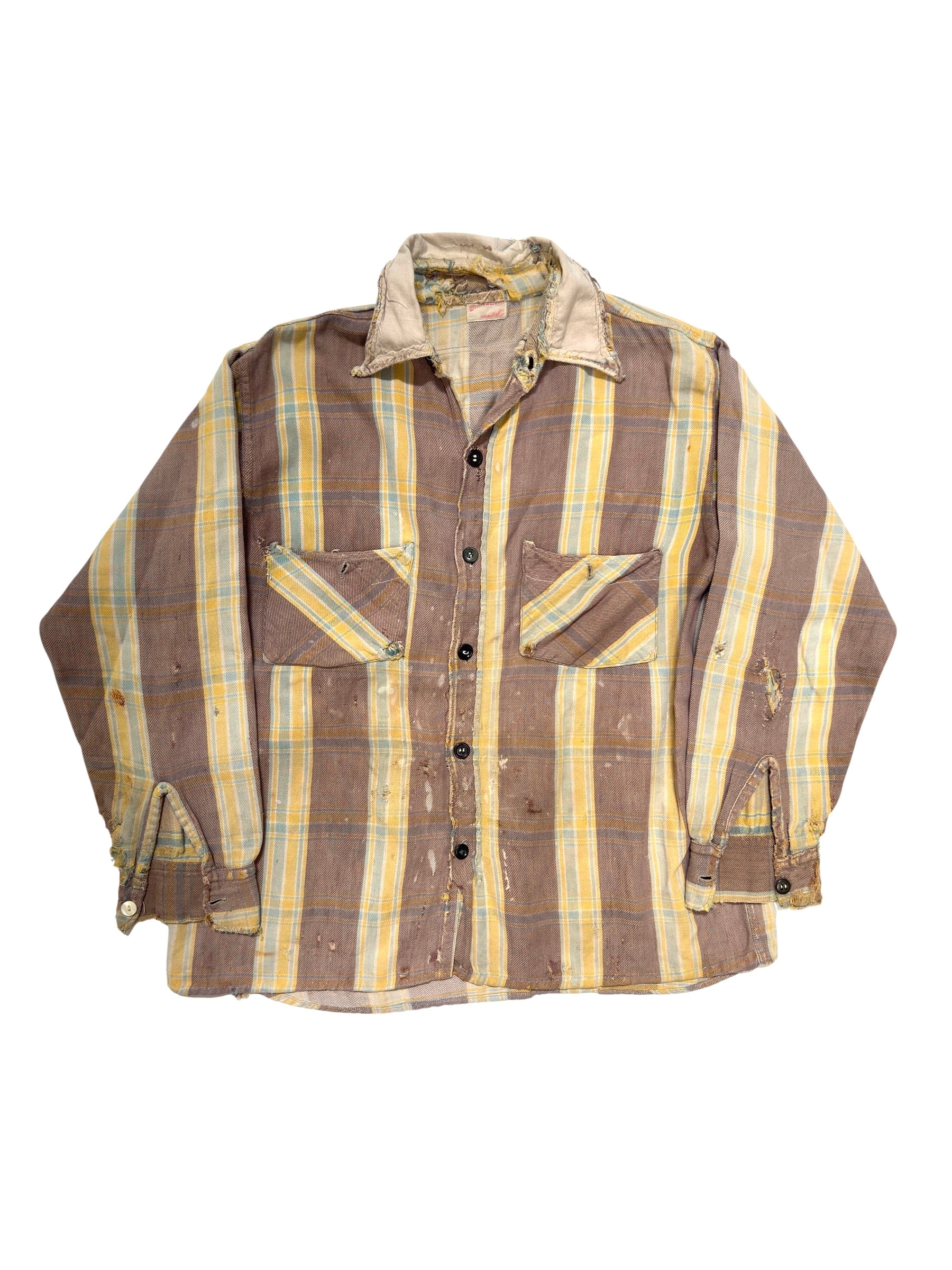 1940s Striped Cotton Flannel (S/M)