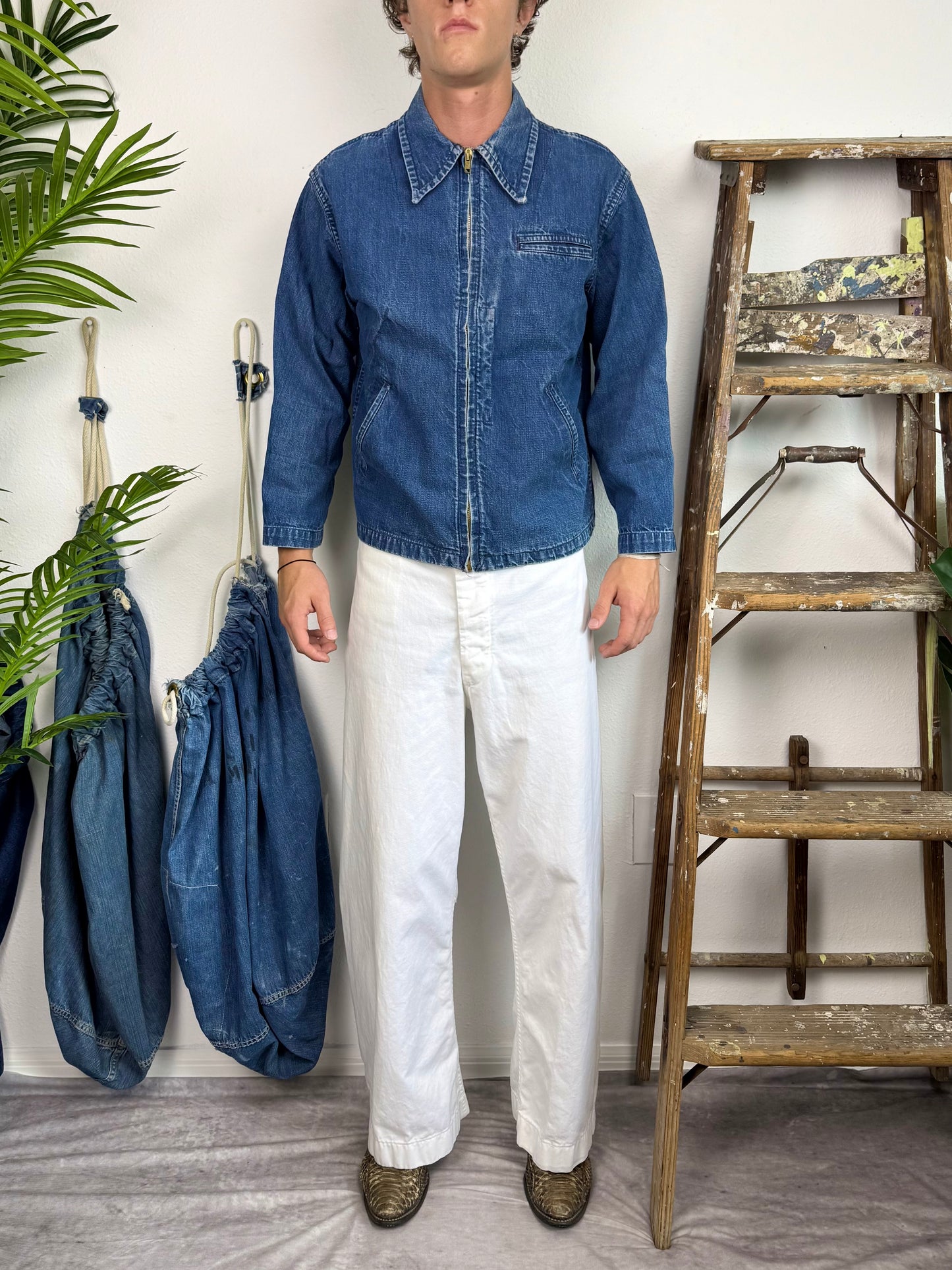 1950s ‘USN Cone Mills’ Al Miller Denim Jacket (M)