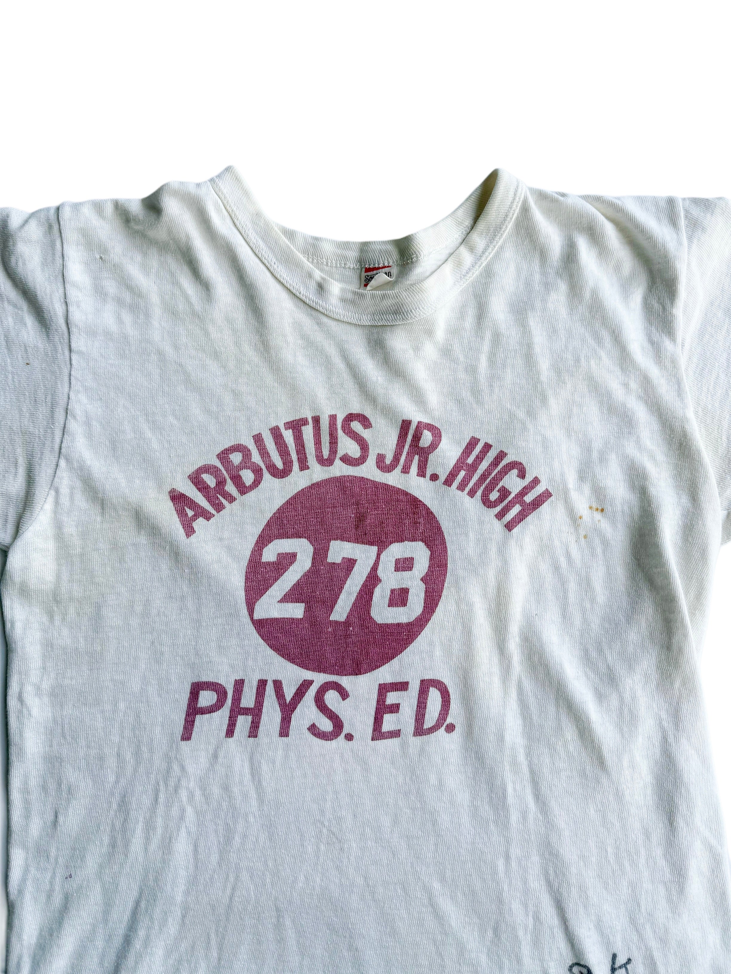 1960s ‘Arbutus Jr. High’ Phys Ed Tee (S/M)