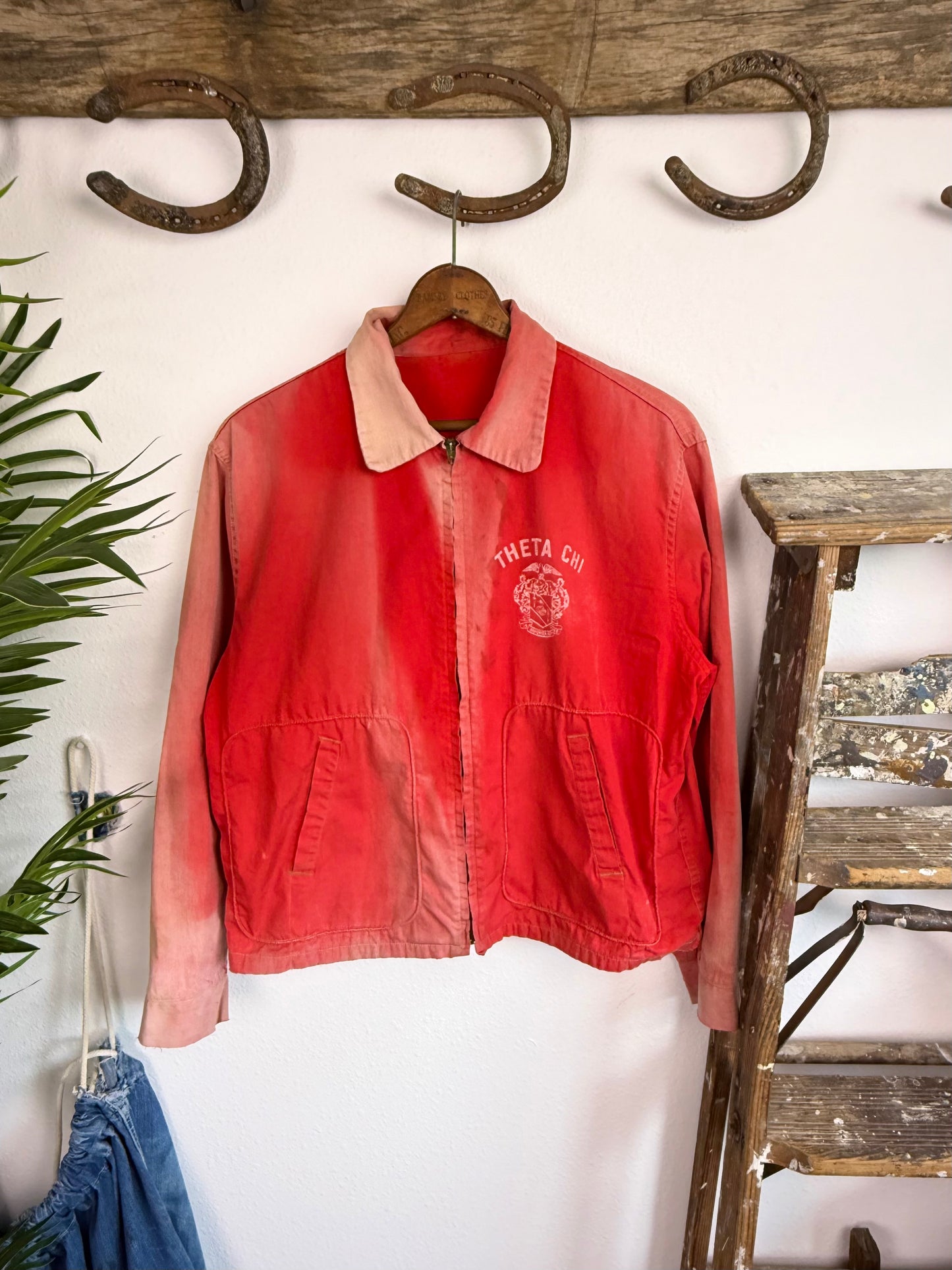 1950s ‘Perfectly Sun Faded’ Frat Canvas Jacket (XL)
