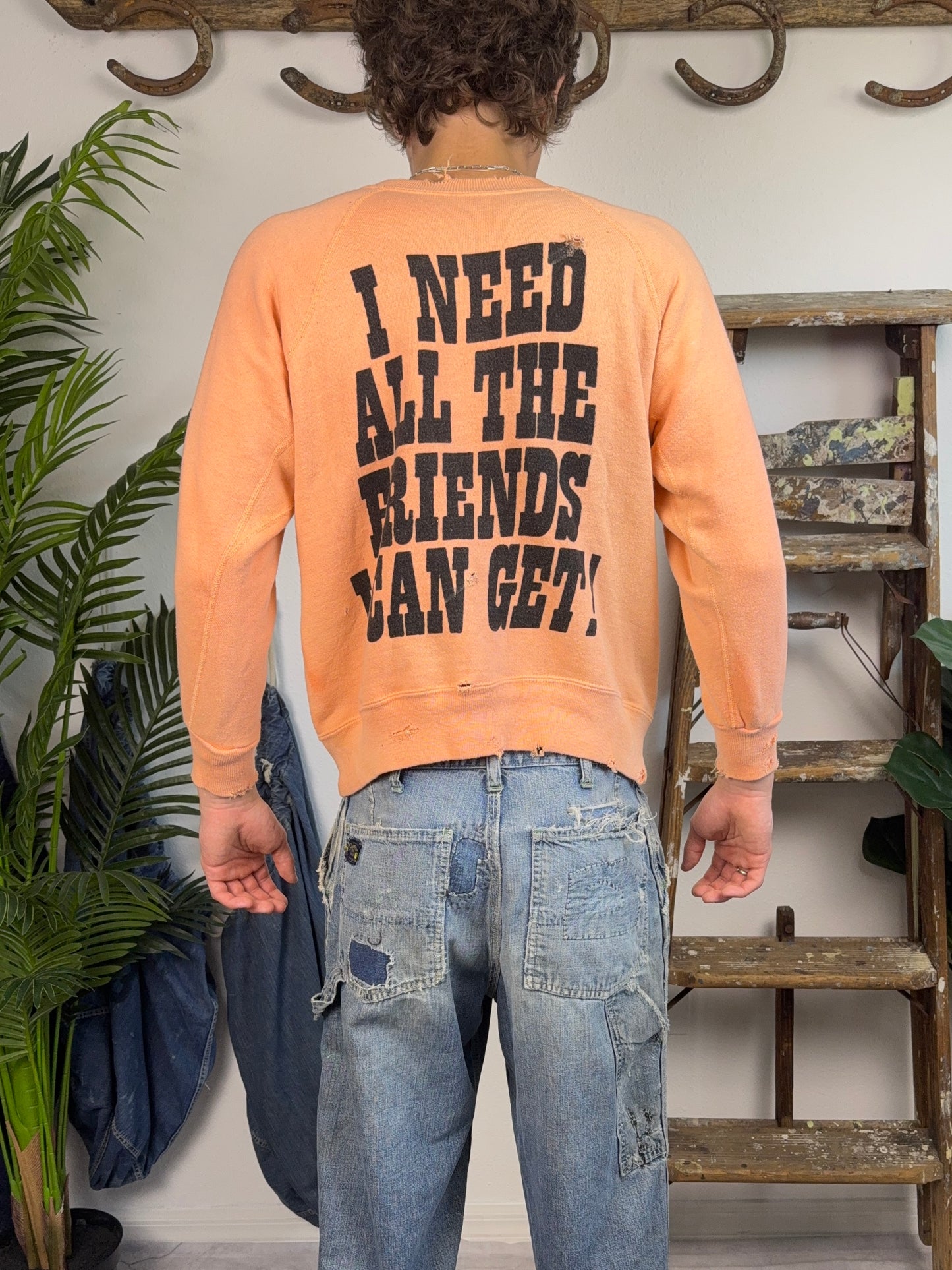 1960’s Peanuts Charlie Brown Faded Orange Sweatshirt (S/M)