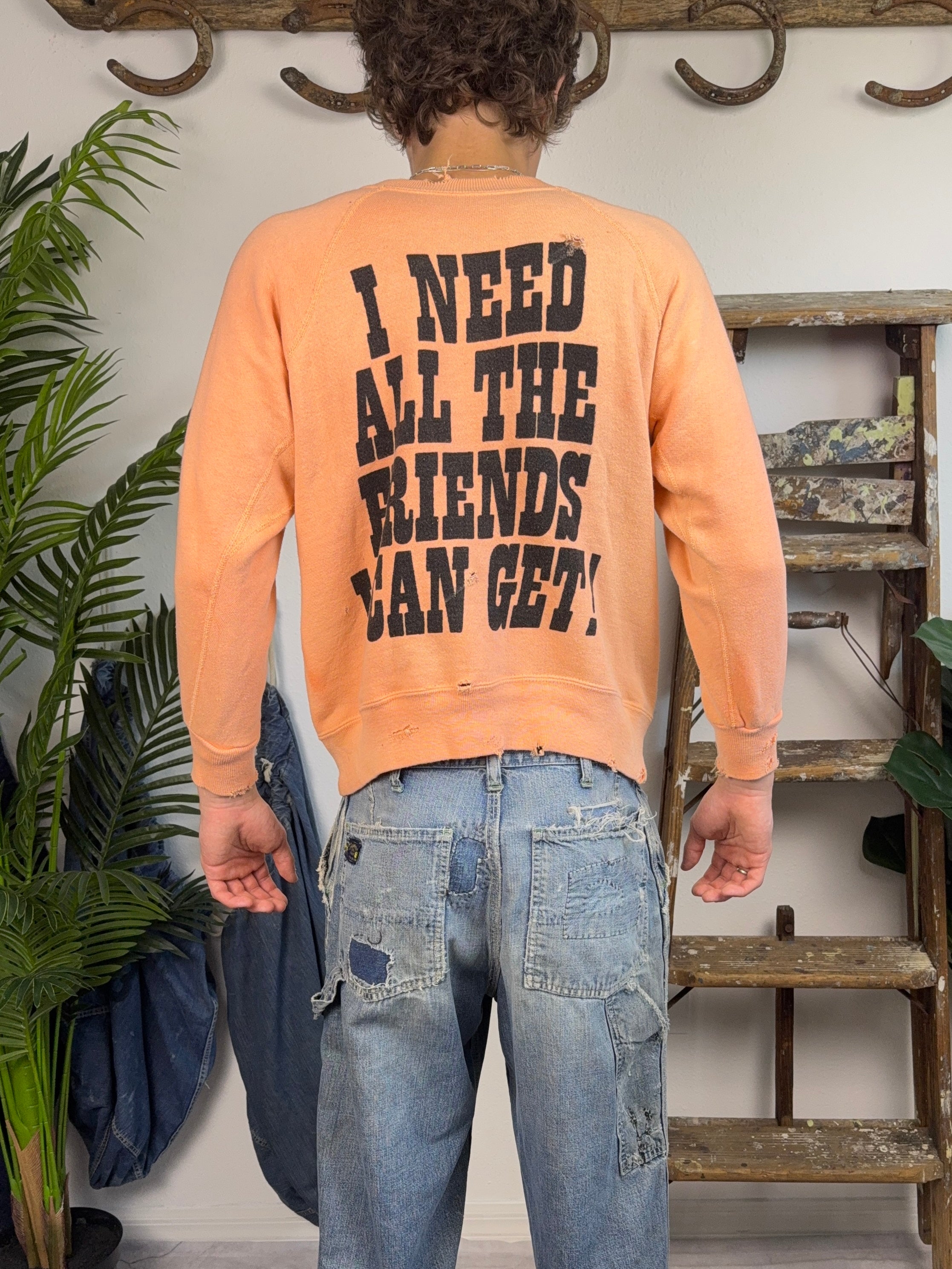1960’s Peanuts Charlie Brown Faded Orange Sweatshirt (S/M)