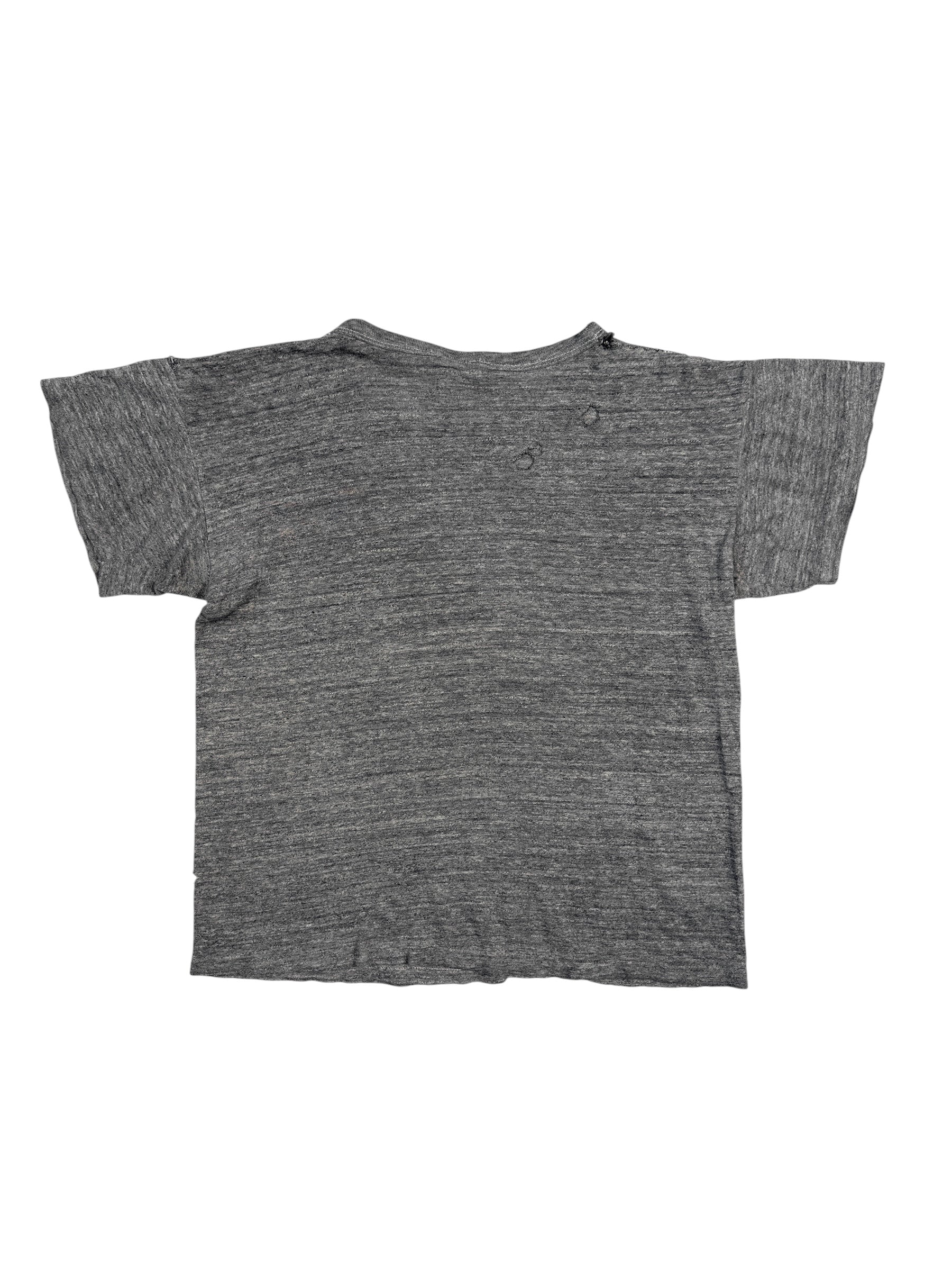 1960s Heather Grey Distressed Collegiate Tee (S/M)
