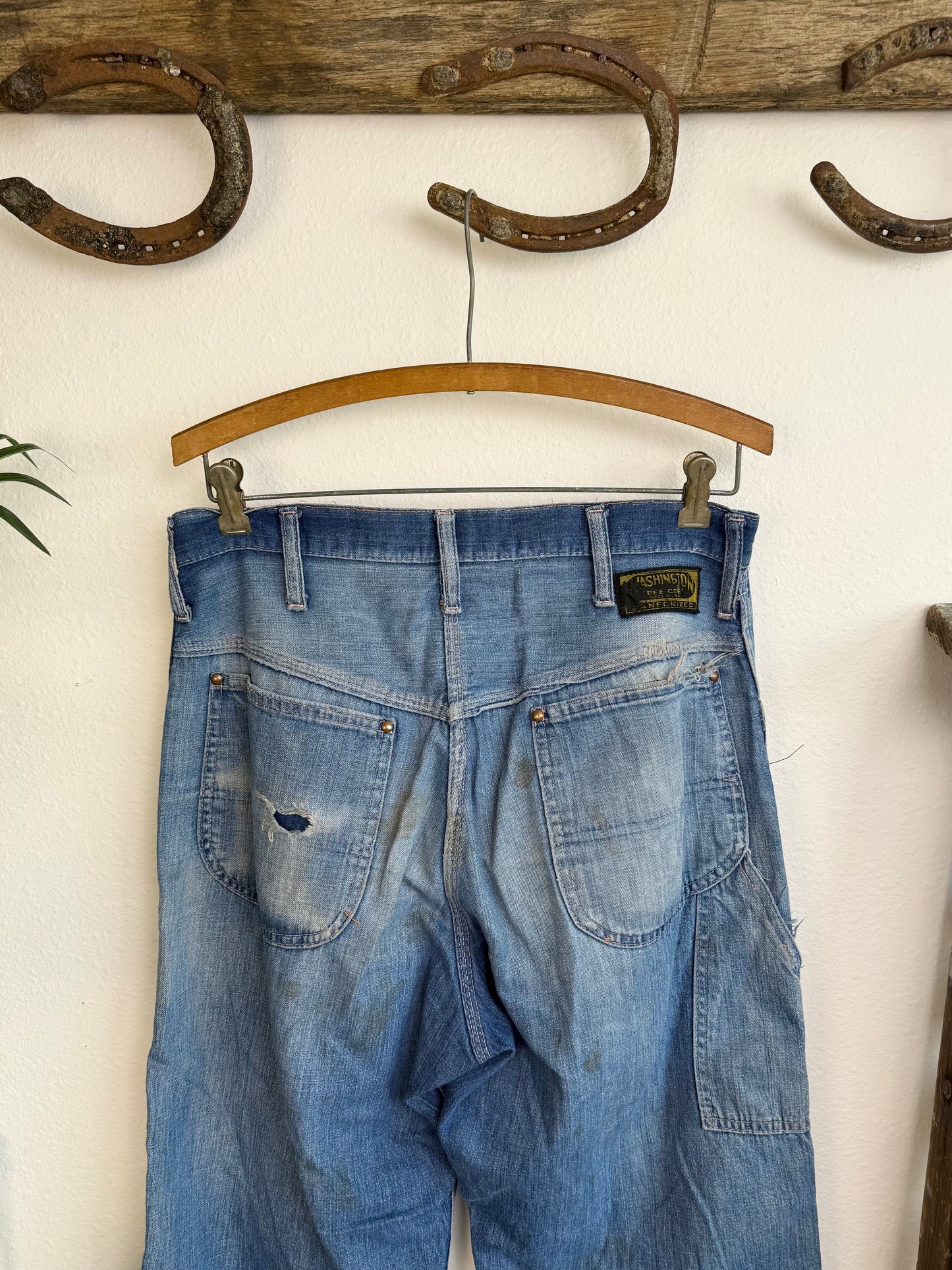 1950s Faded & Repaired Carpenter Jeans (32)