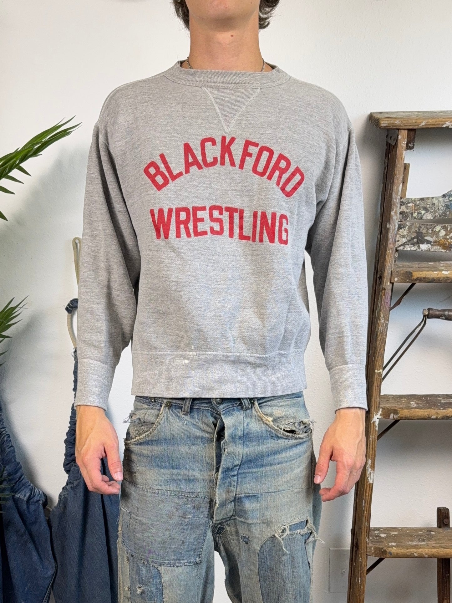 1950s Blackford Wrestling Single V Sweatshirt (S/M)