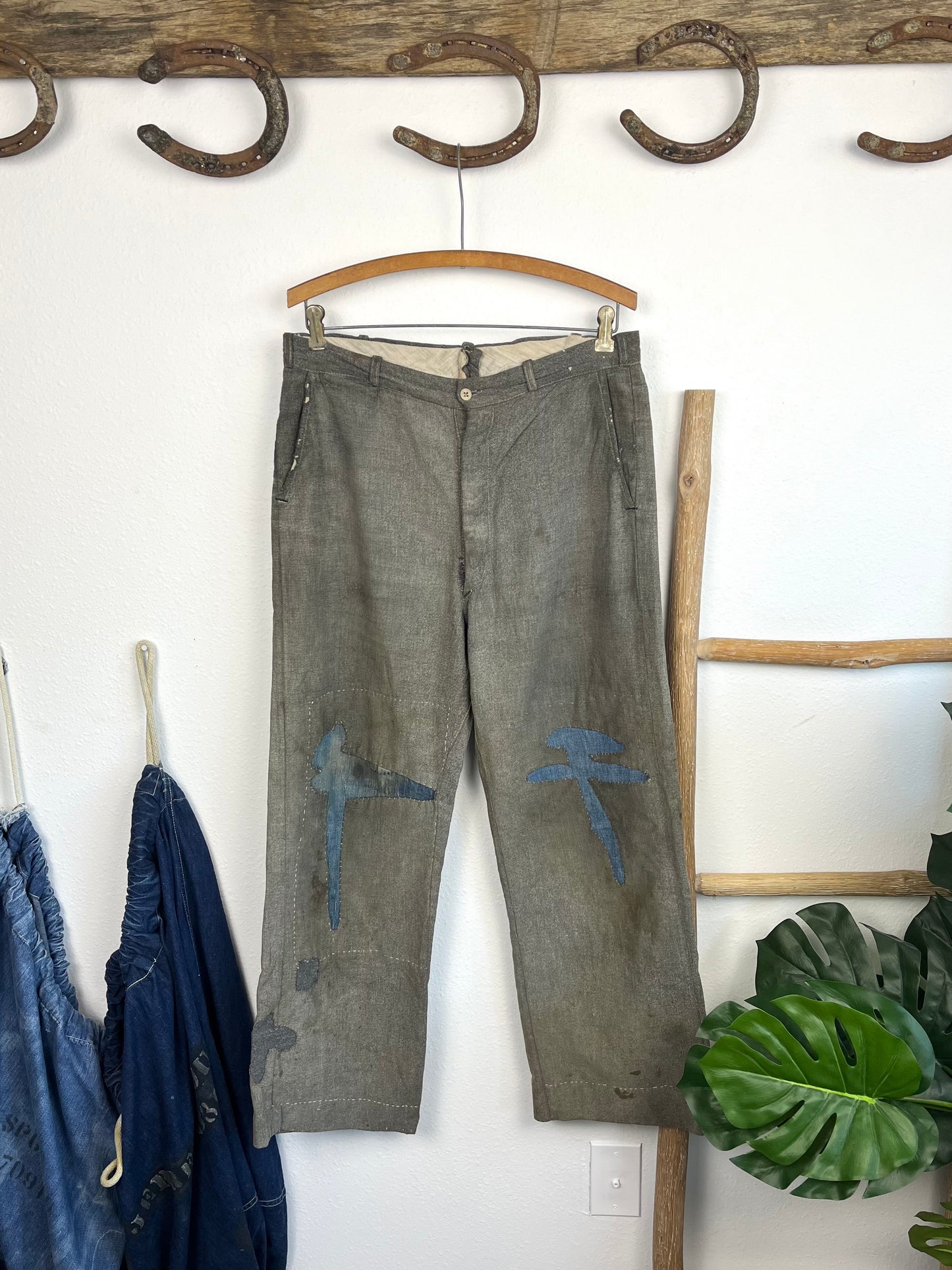 1940’s Pee-Dee Salt & Pepper Repaired Pants (32)