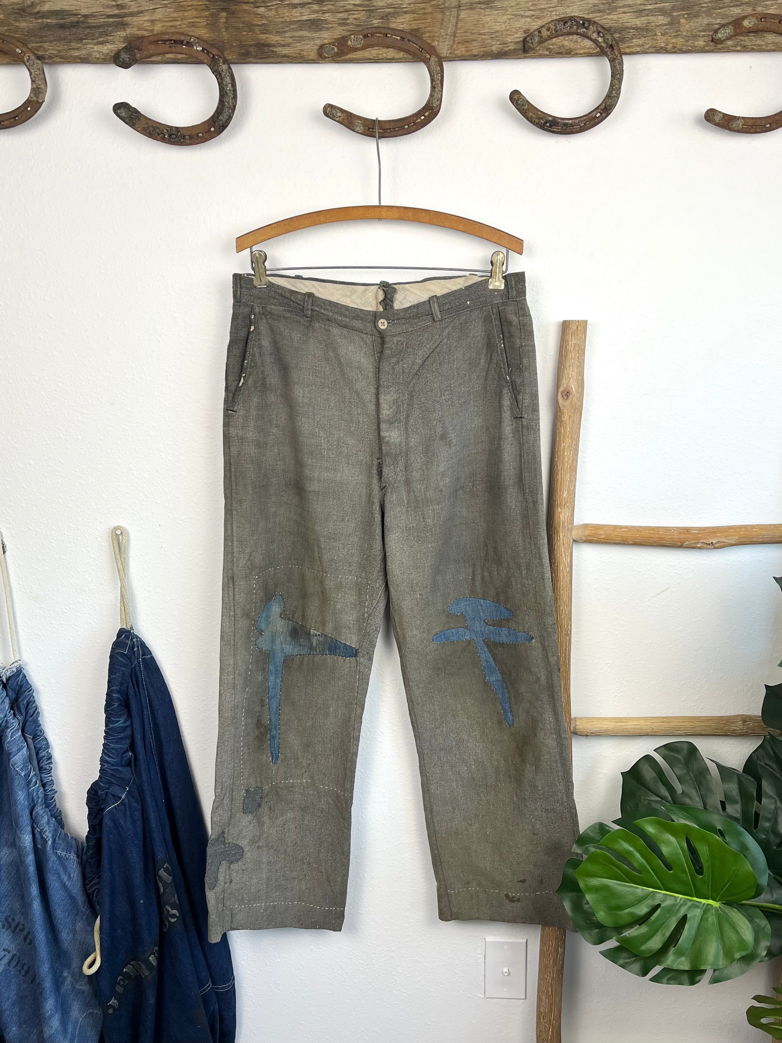 1940’s Pee-Dee Salt & Pepper Repaired Pants (32)
