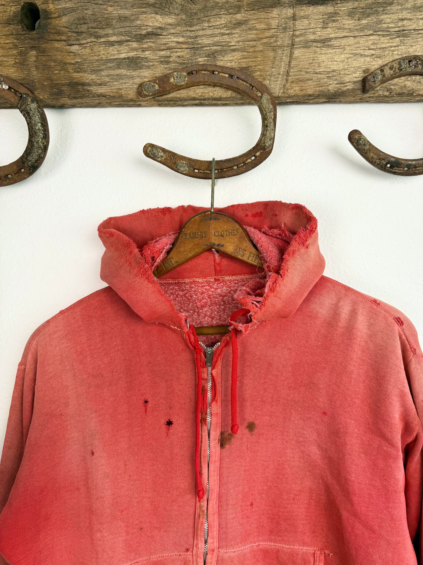 1950s ‘Zombie Jacket’ Thrashed and Sun Faded Zip Up Jacket (L)
