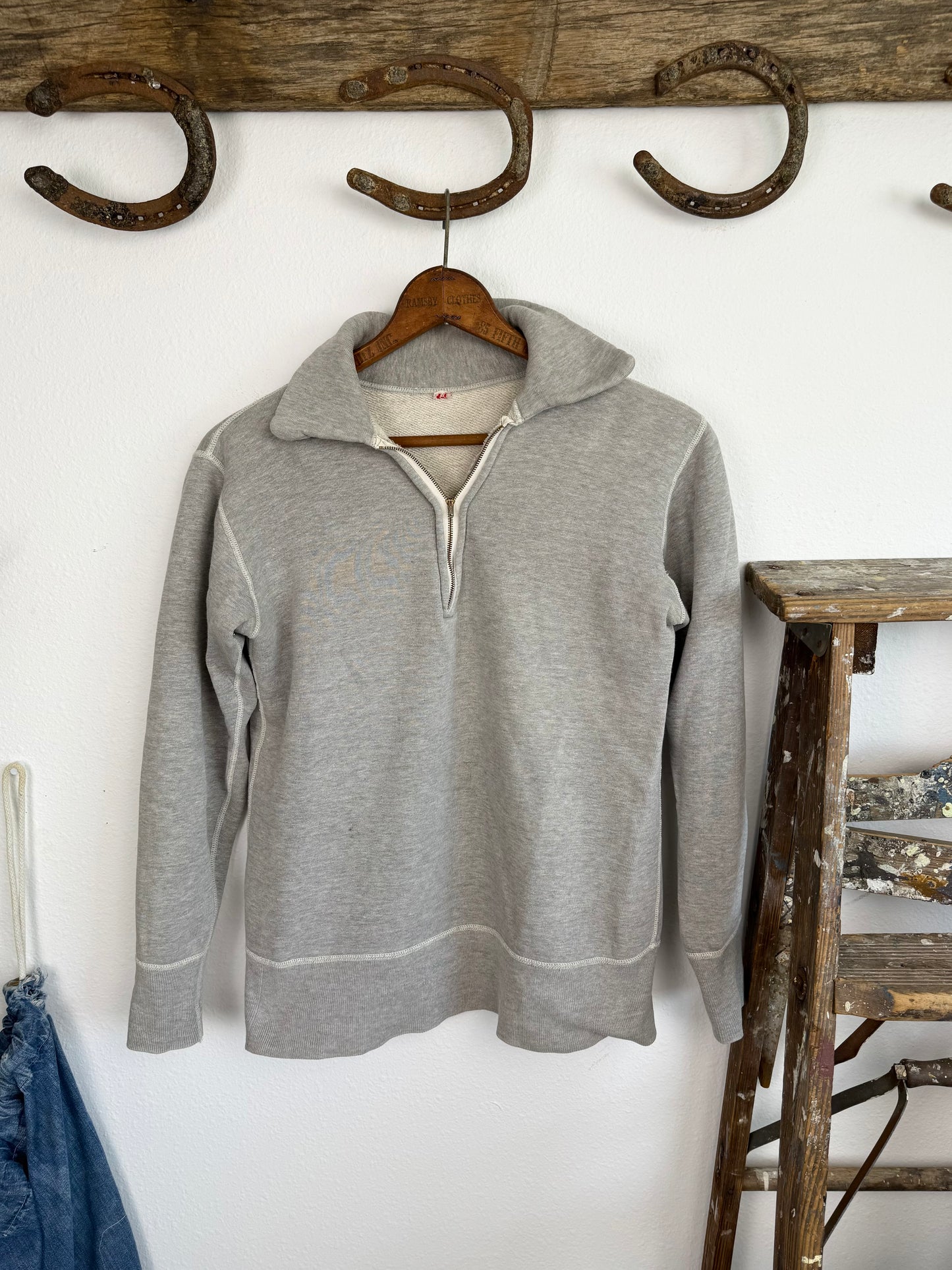 1930s Grey Quarter Zip Sweatshirt (M/L)