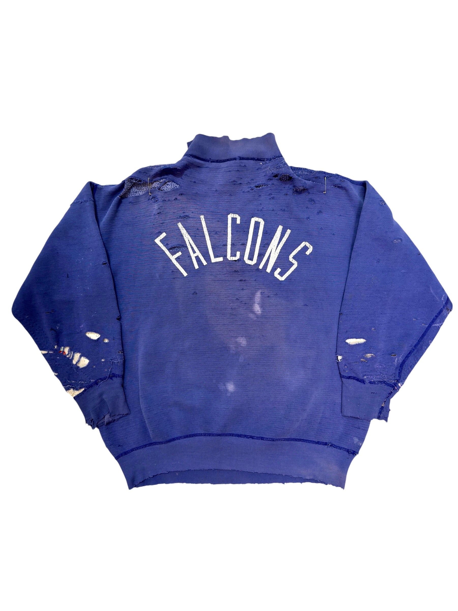 1950s Distressed & Sun Faded Track Quarter Zip Sweatshirt (XL)