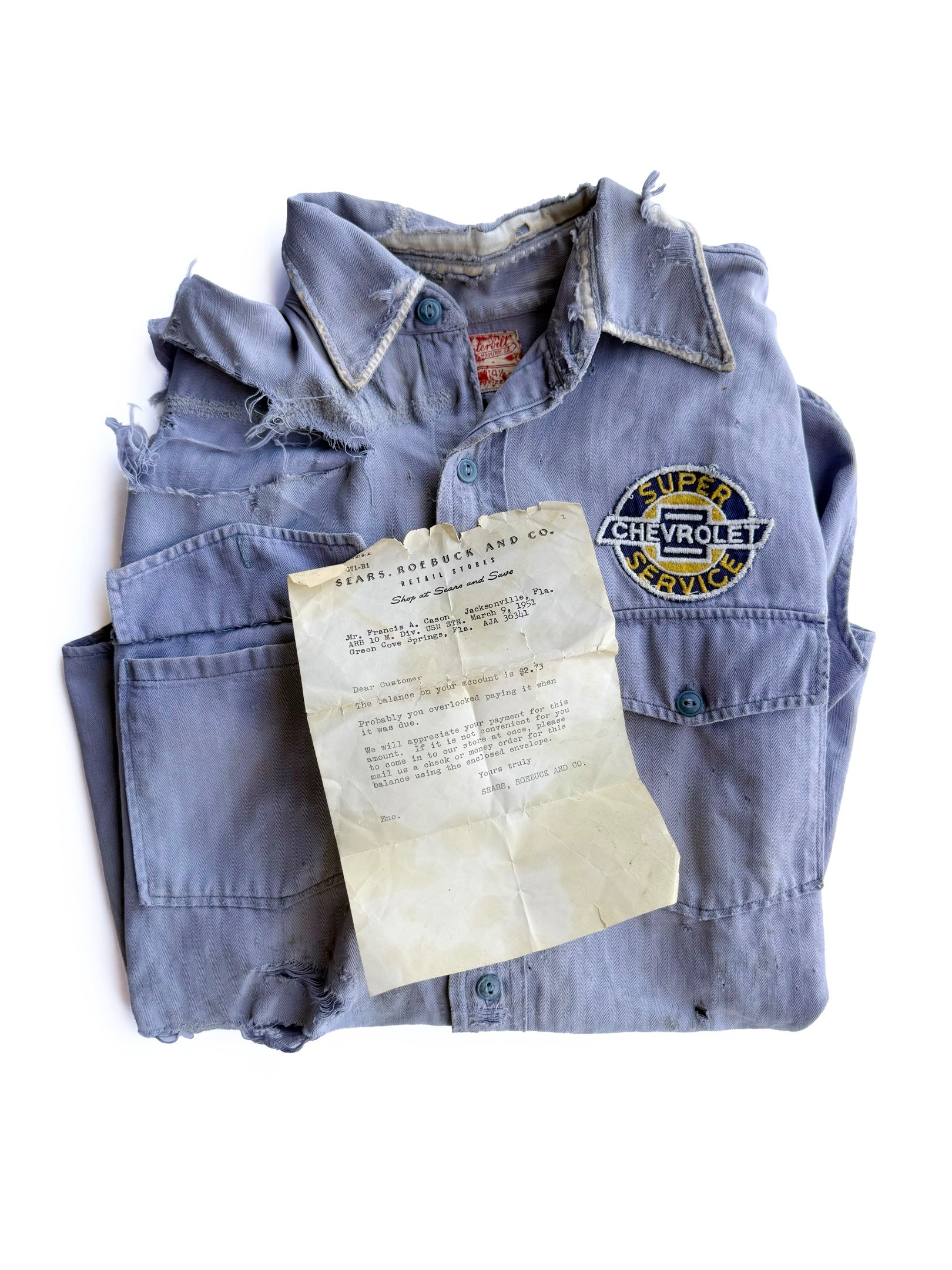 1950s ‘Carson’ Work Shirt With Original Sears Letter (M/L)
