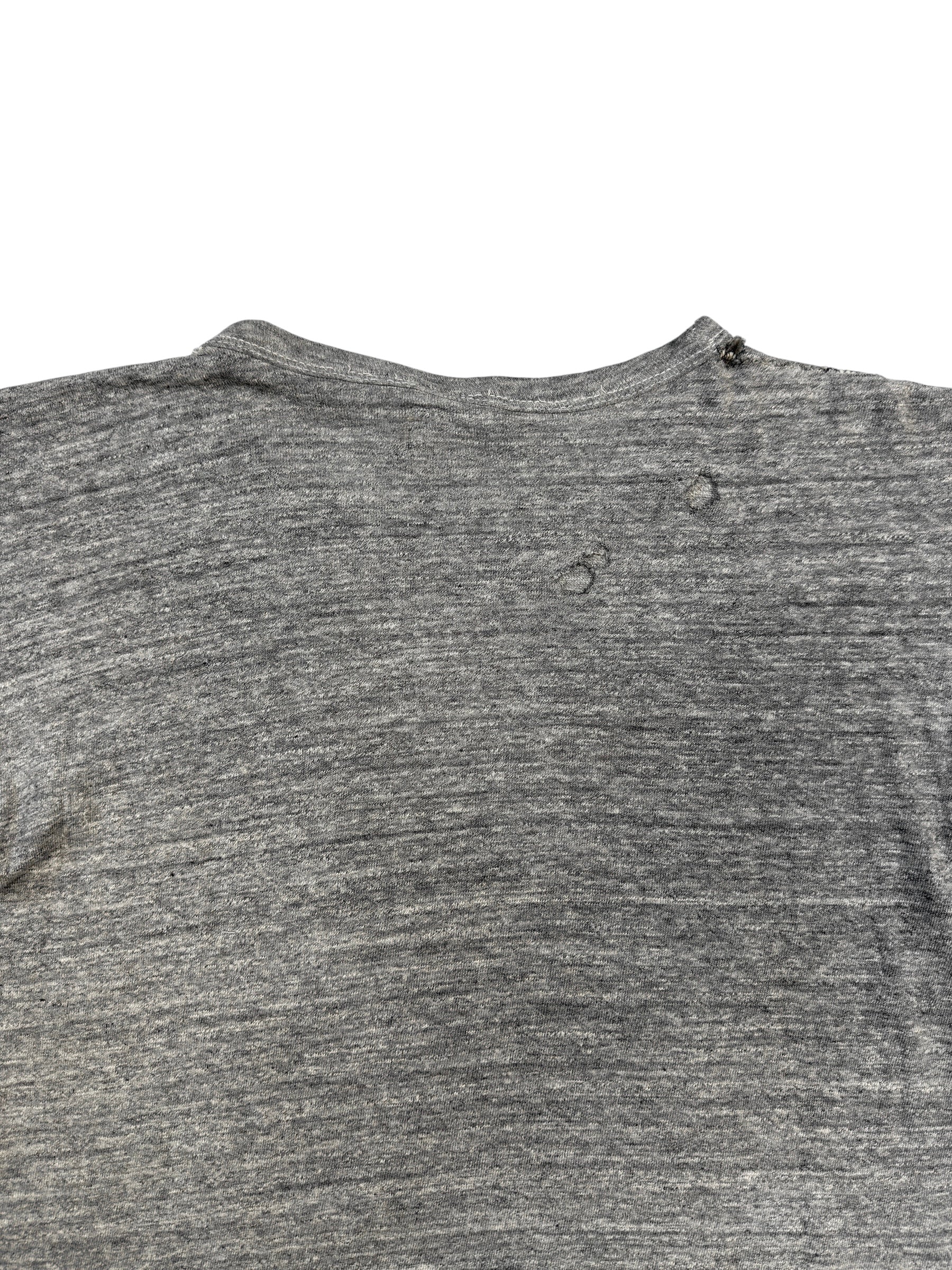 1960s Heather Grey Distressed Collegiate Tee (S/M)