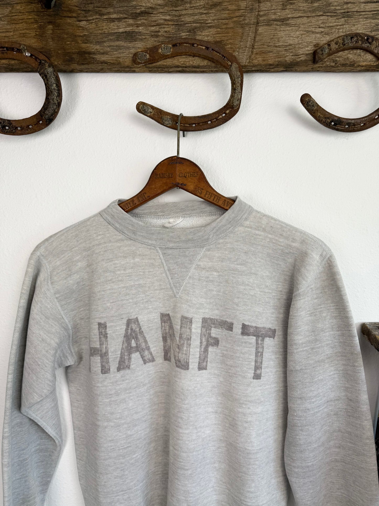1950s Stenciled ‘Hanft’ Military Single V Sweatshirt (S/M)