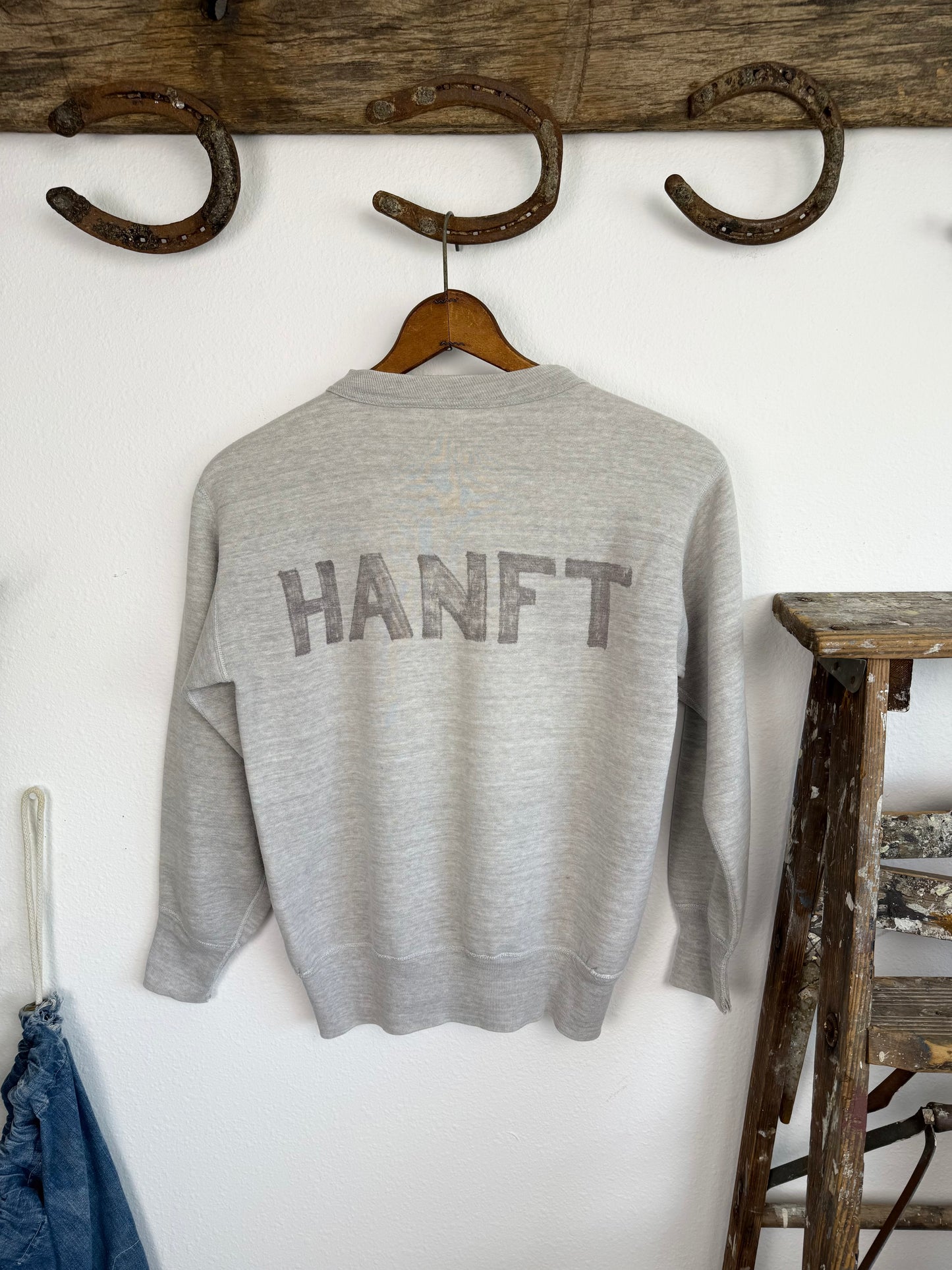 1950s Stenciled ‘Hanft’ Military Single V Sweatshirt (S/M)