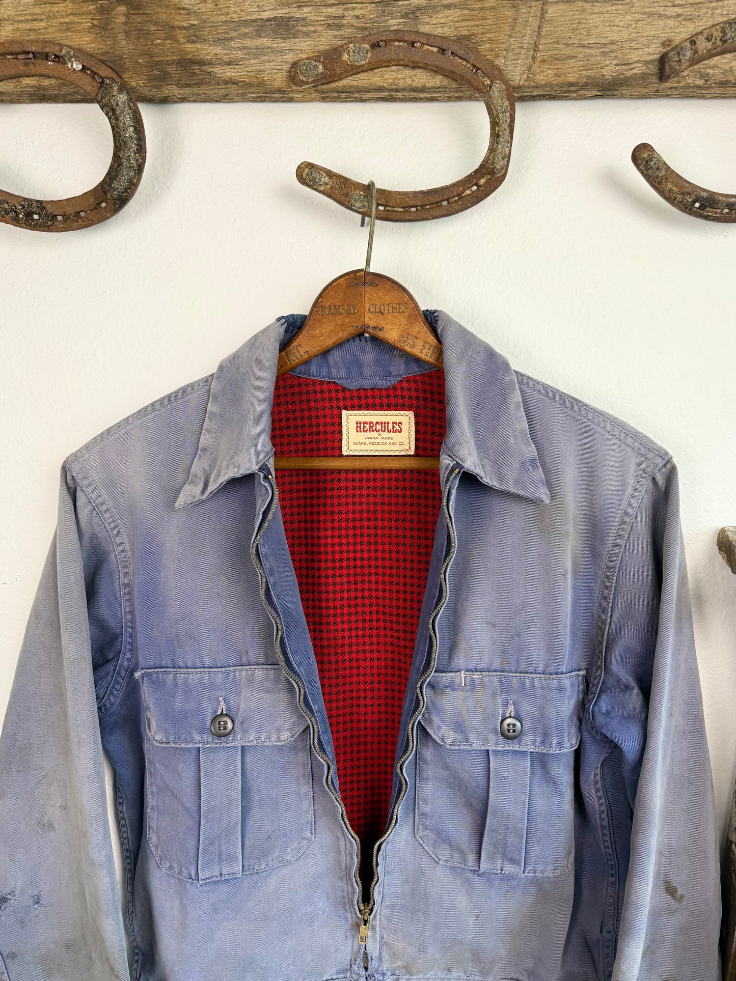 1950s Faded Hercules ‘Flannel Lined’ Workwear Jacket (S/M)