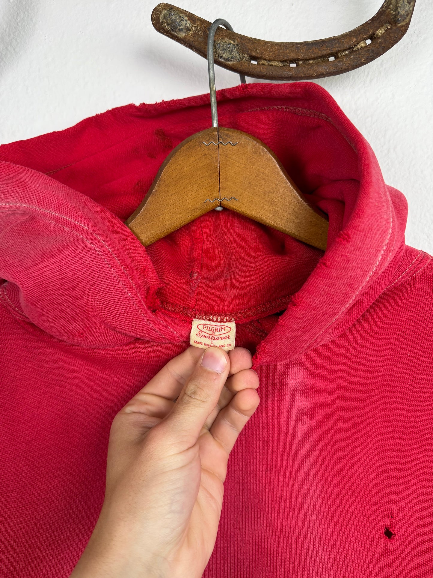 1950s/1960s Pilgrim Sun Faded & Repaired Hoodie (L/XL)