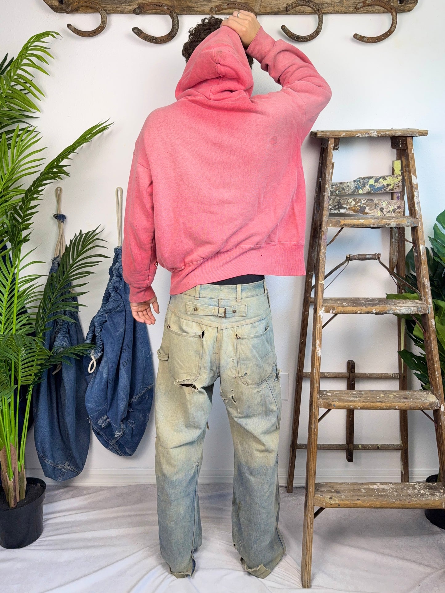 1950s Sun Faded Thermal Lined Double Face Hoodie (XXL)