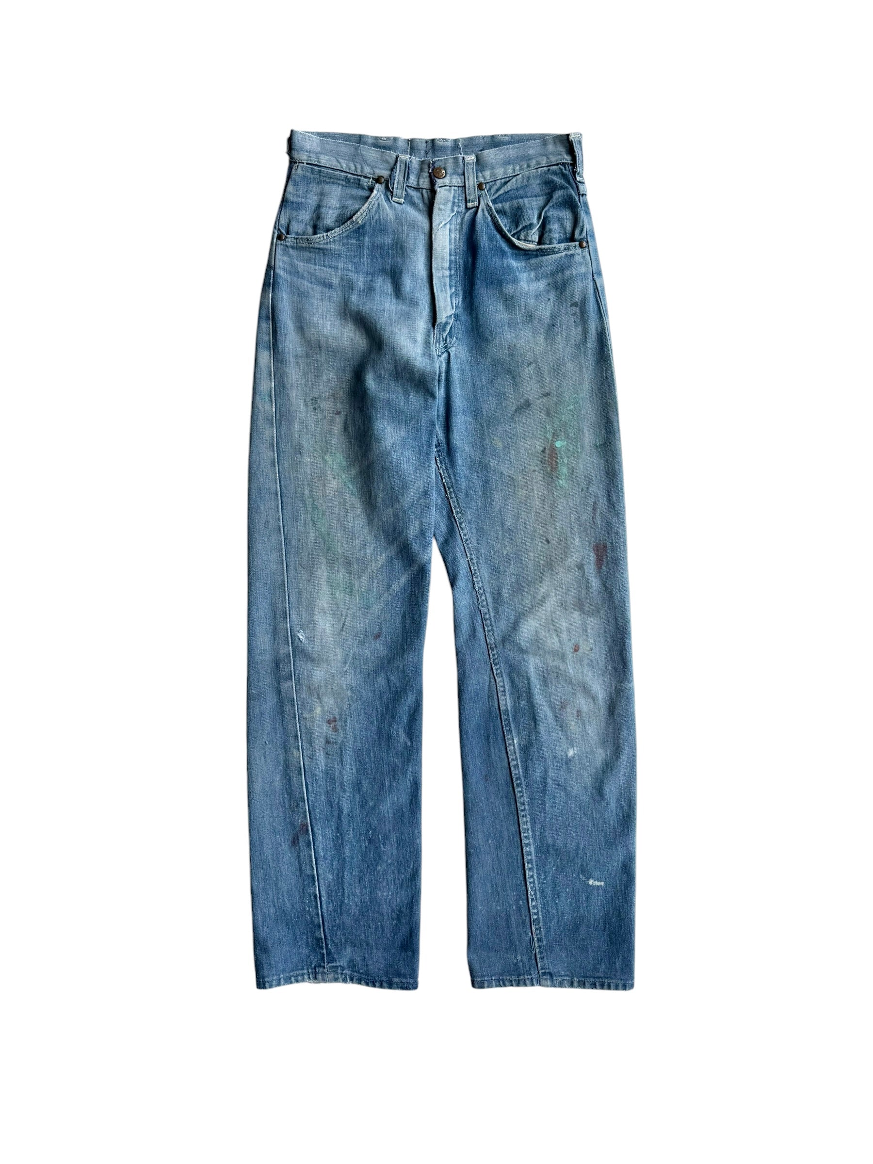 1950s Selvedge Circle Ranch Splatter Paint Jeans (28)