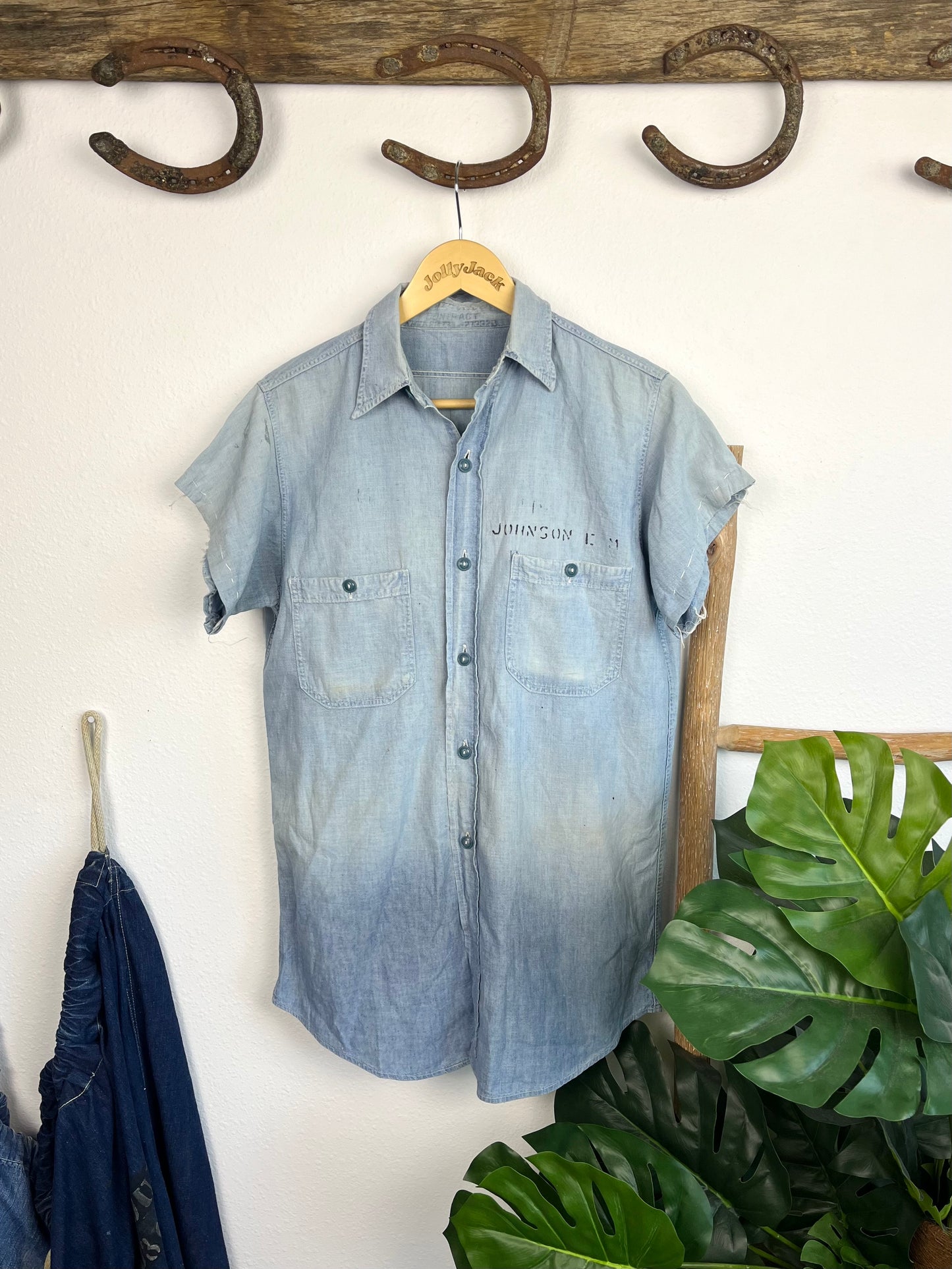 WW2 1940’s USN Sun Faded Stenciled Shirt (S/M)