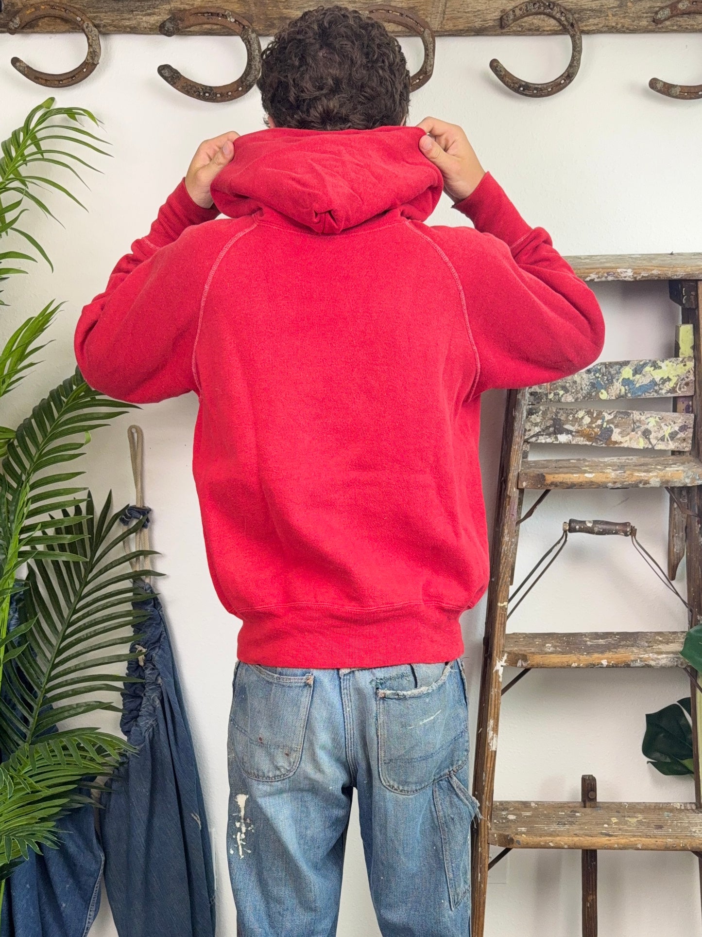 1950’s Red Contrast Stitch Essential Hoodie (M/L)