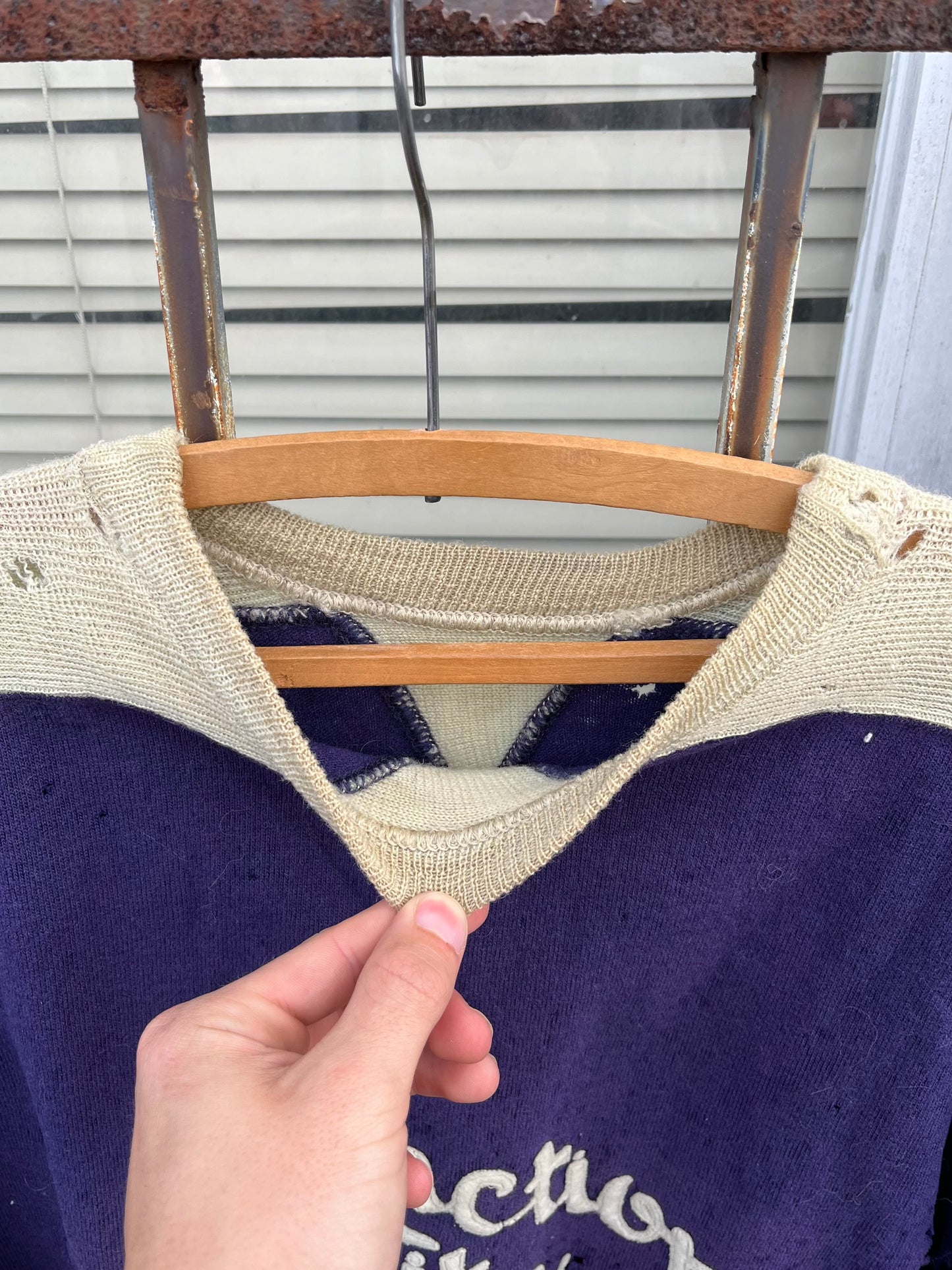 1920’s/1930’s Two Tone Double V Lowe & Campbell Sweatshirt (M/L)