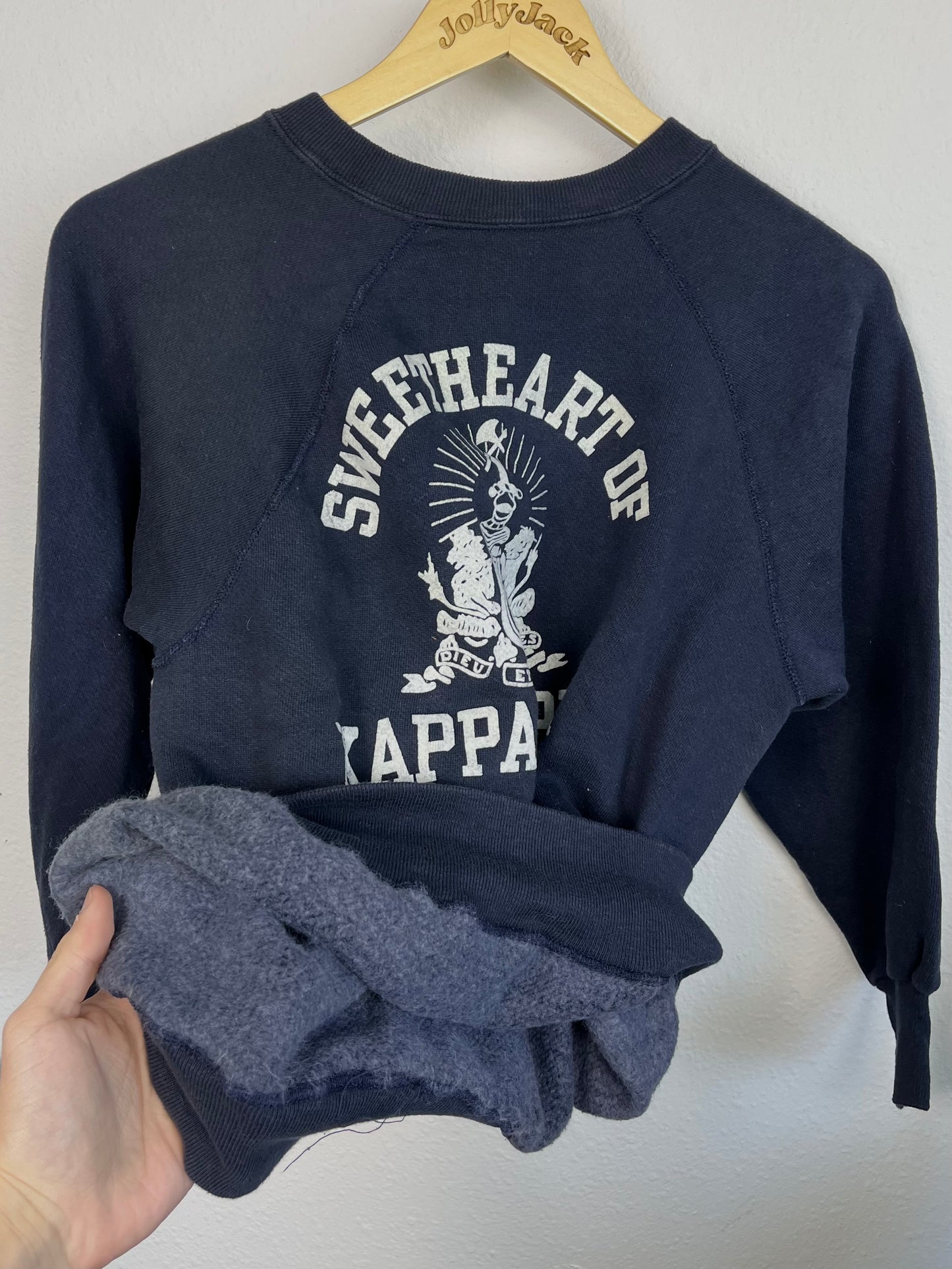 1960’s Deadstock Flocked Kappa Alpha Sweetheart Sweatshirt (S/M)
