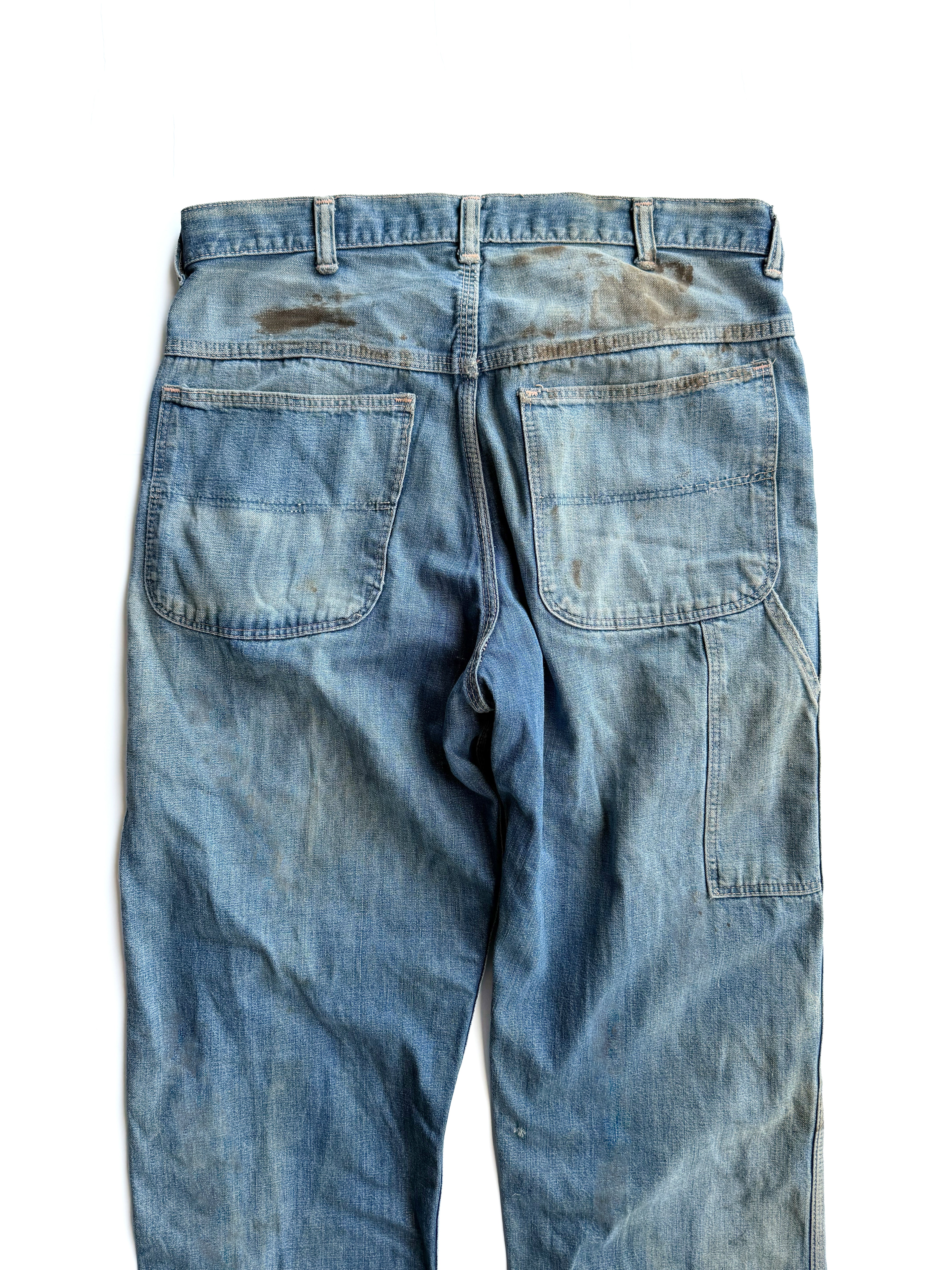 1950s ‘Mud’ Hickory Repaired Carpenter Jeans (32)