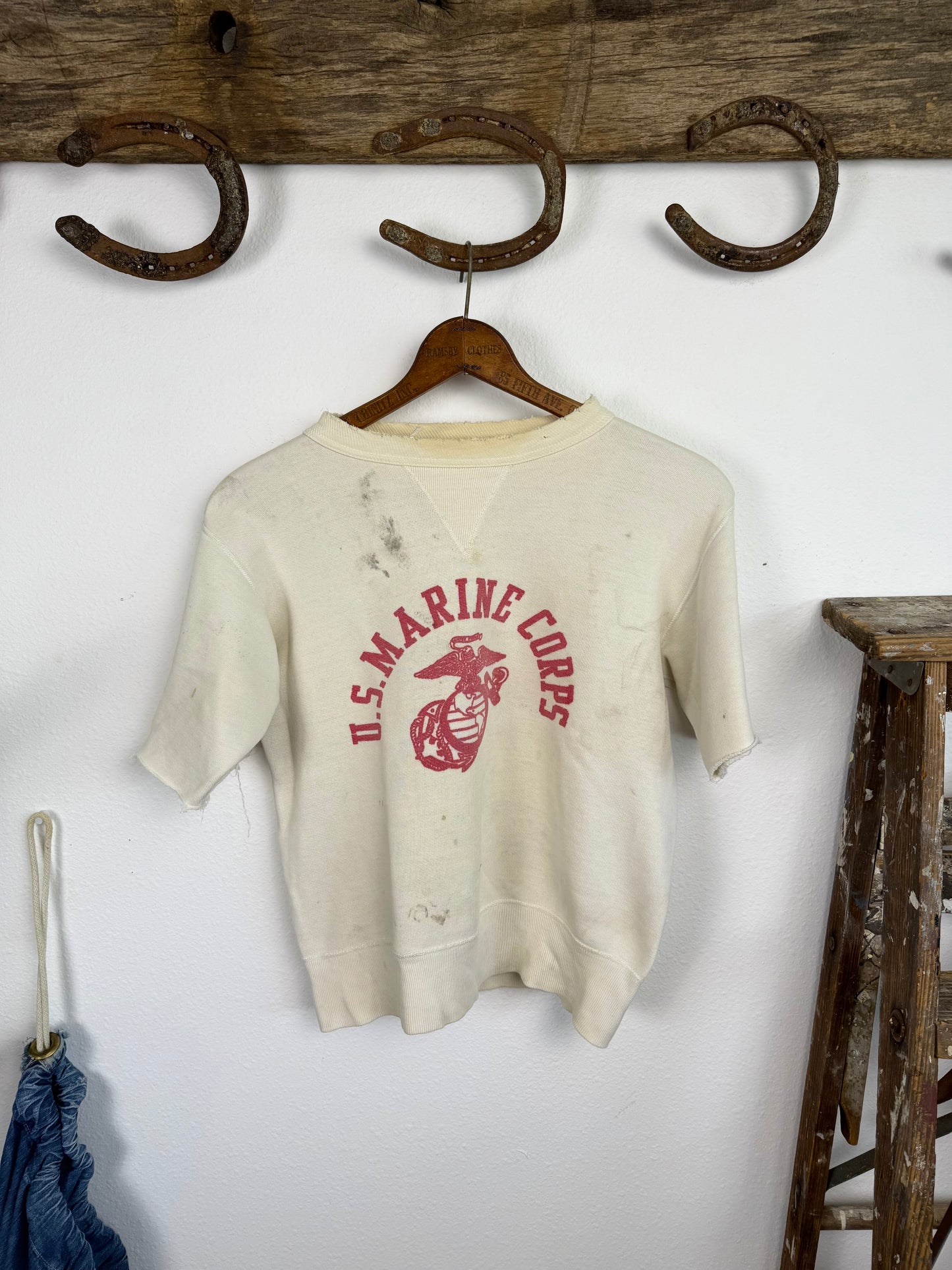 1950s Chopped Single V US Marine Corps Sweatshirt (S/M)