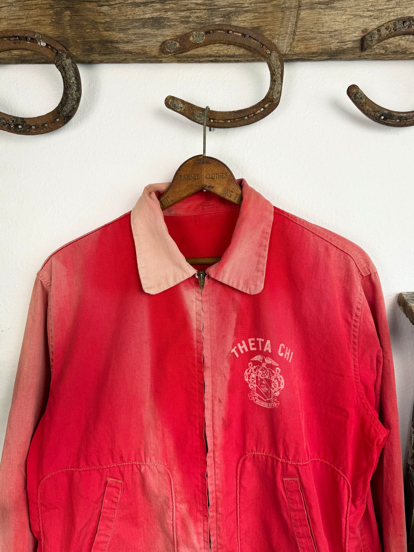 1950s ‘Perfectly Sun Faded’ Frat Canvas Jacket (XL)