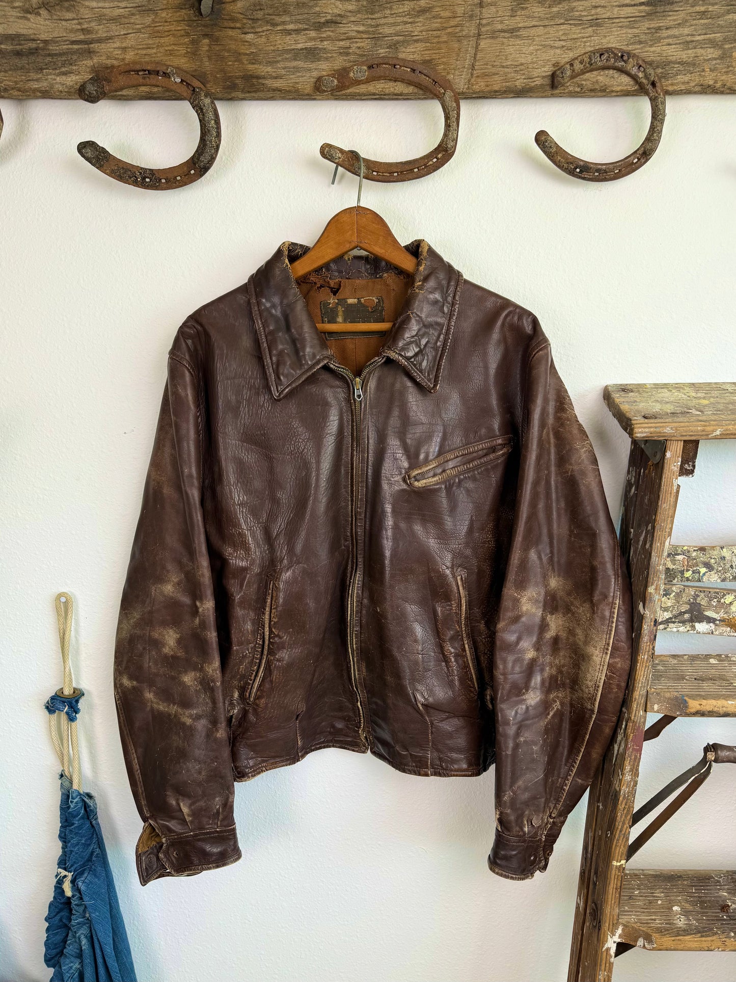 1930s German Leather Jacket (XL)