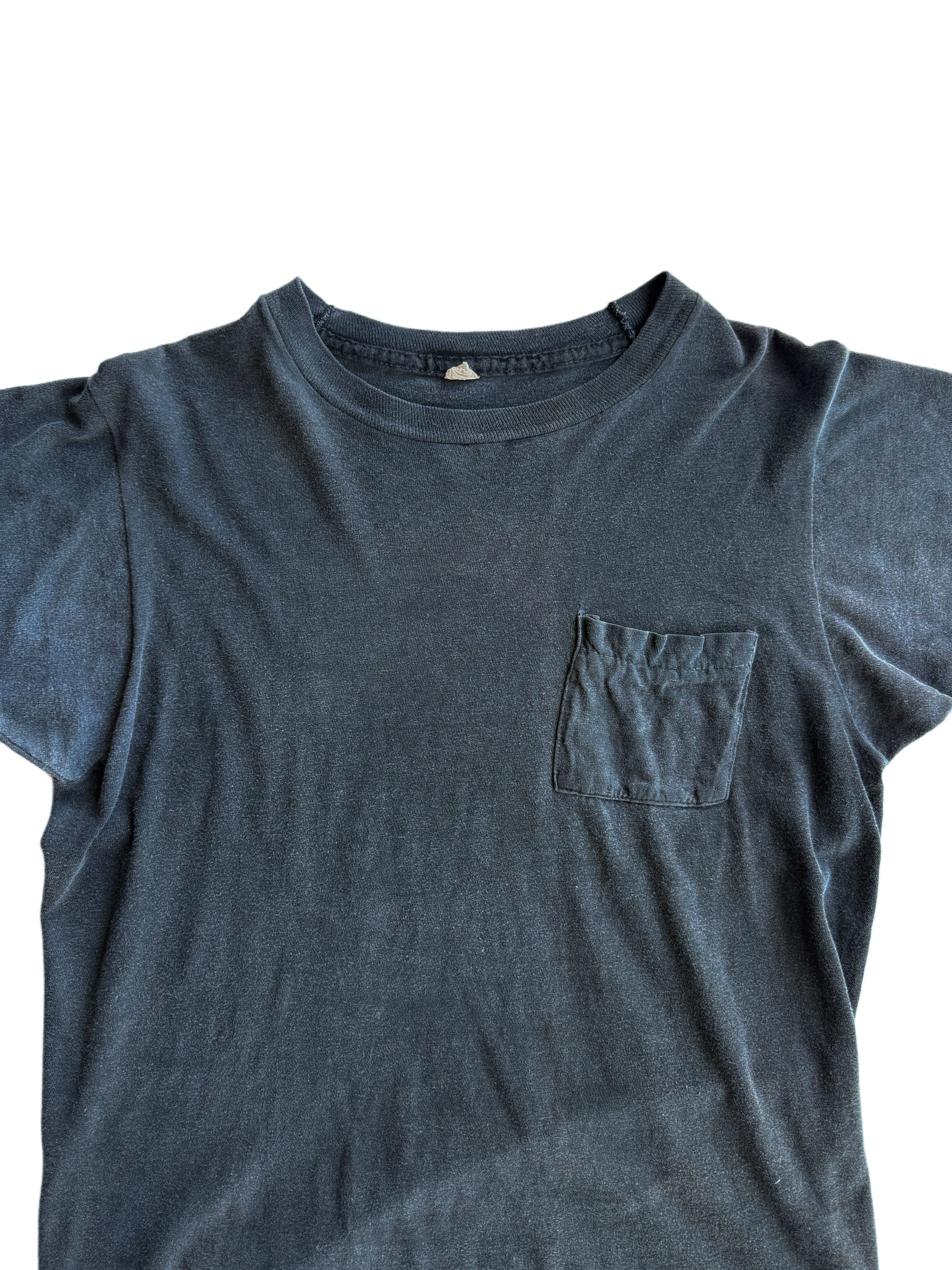 1960s Charcoal Faded Black Pocket Tee (S/M)