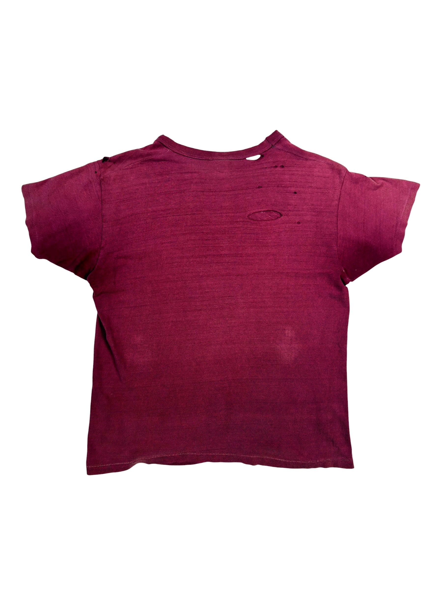1970s ‘Haymaker’ Sun Faded Wine Red Tee (S/M)