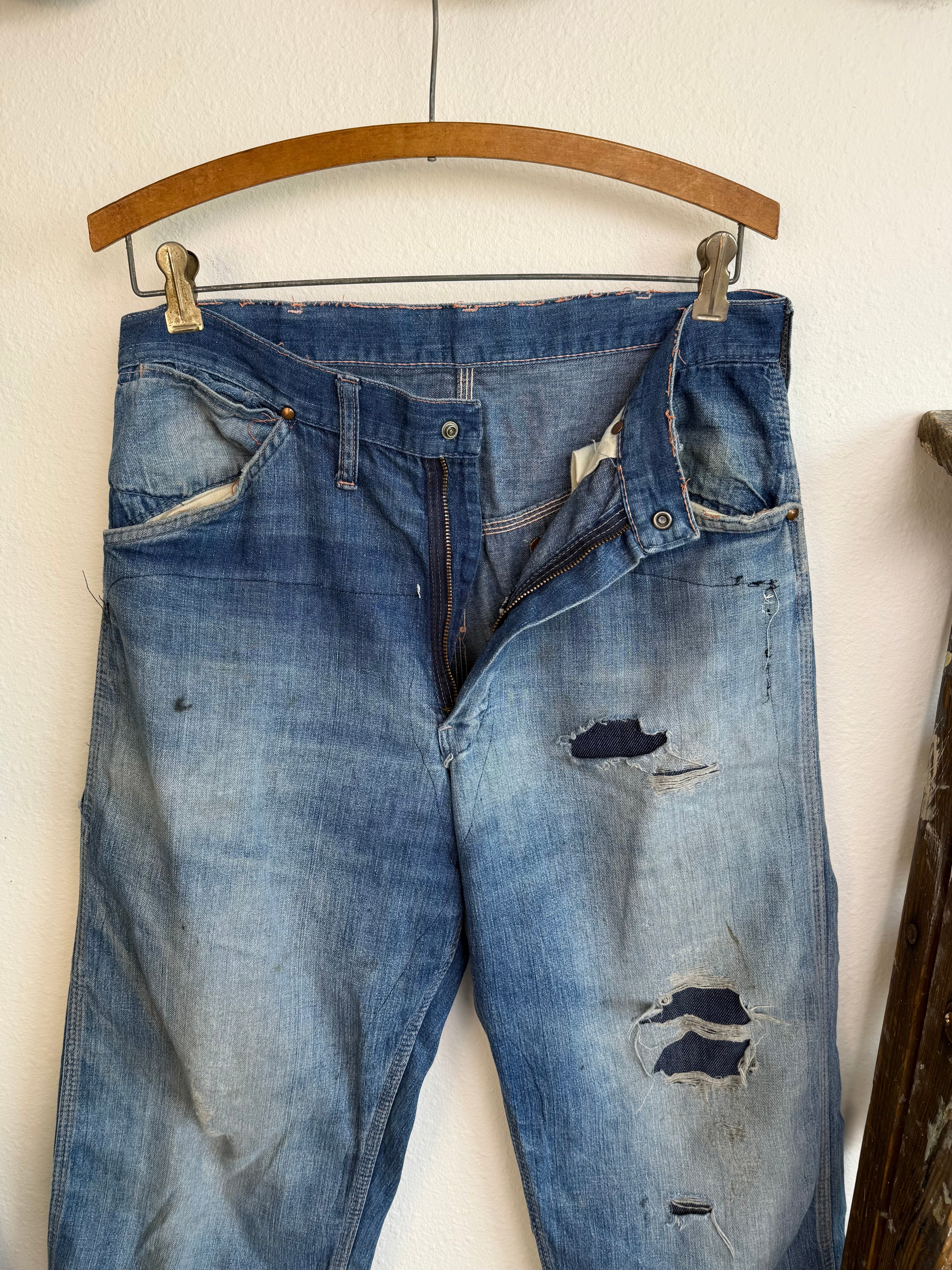 1950s Faded & Repaired Carpenter Jeans (32)