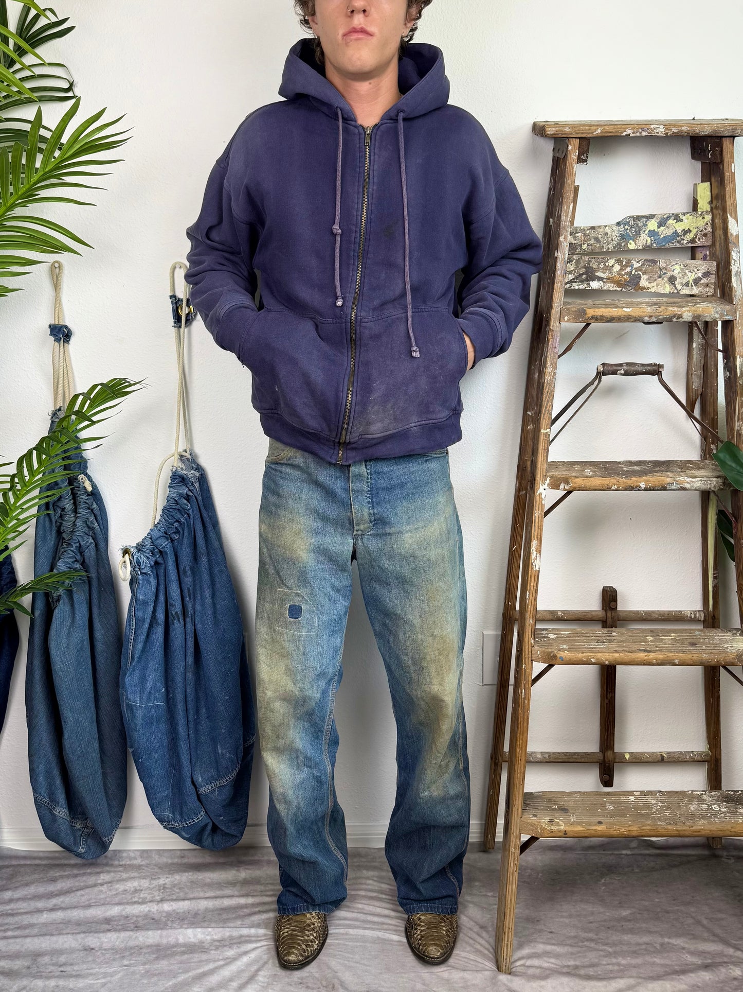 1970s Thermal ‘Hood Sun Fade’ Zip Up Jacket (L/XL)