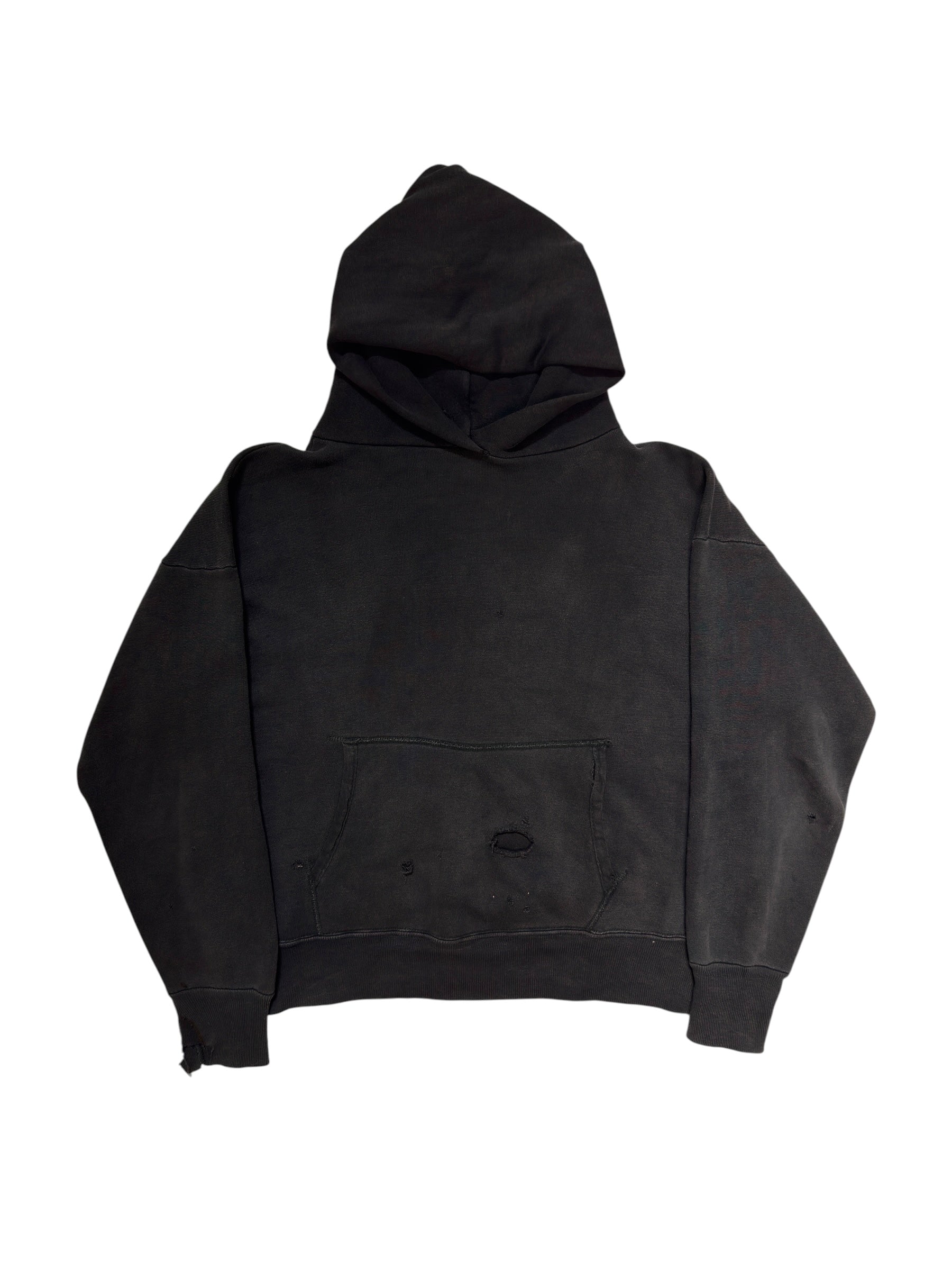 1950s Distressed Black Lock Hood Hoodie (M/L)