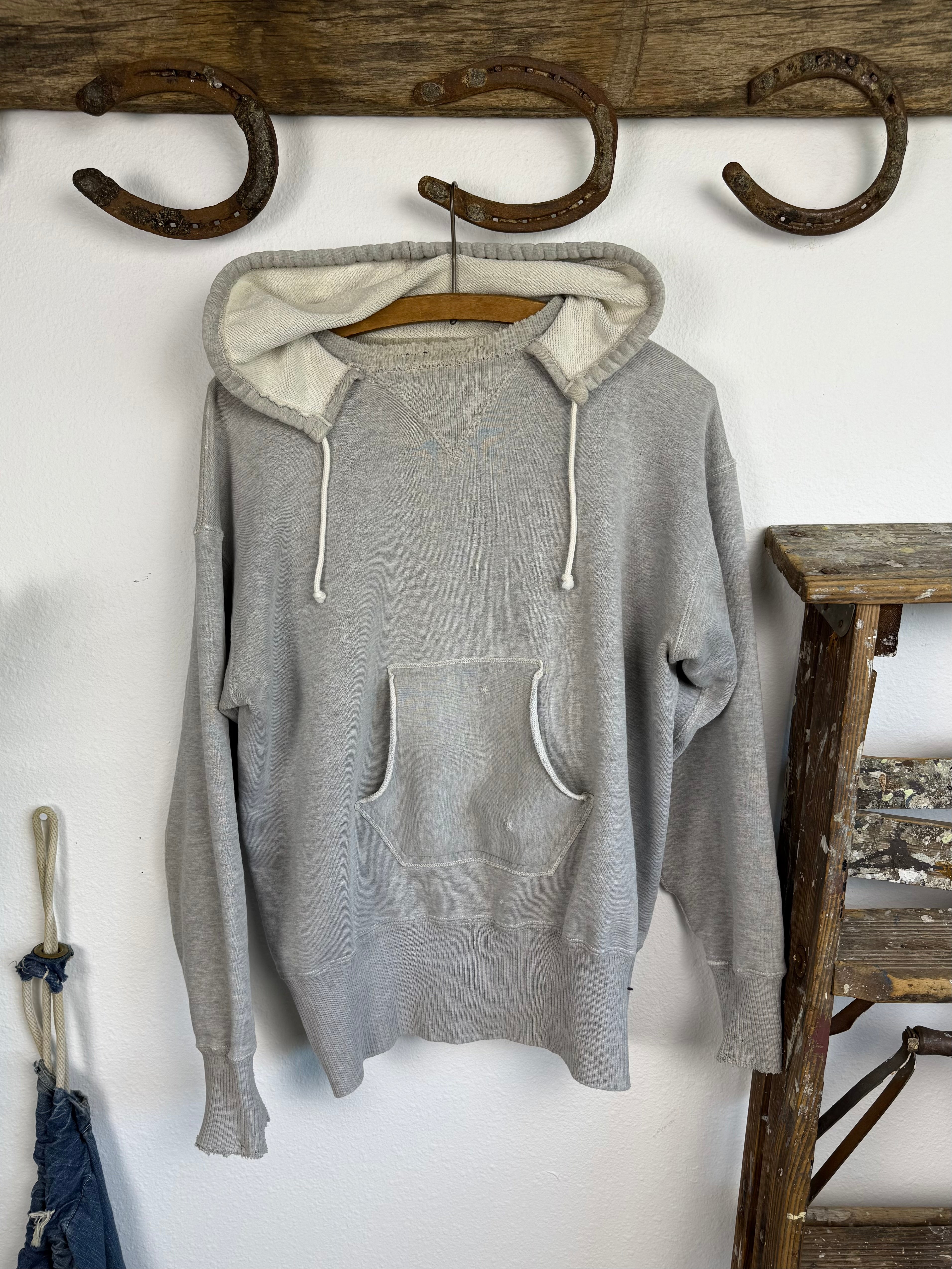 1930s/1940s Ribbed Double V Afterhood Hoodie (XL/XXL)