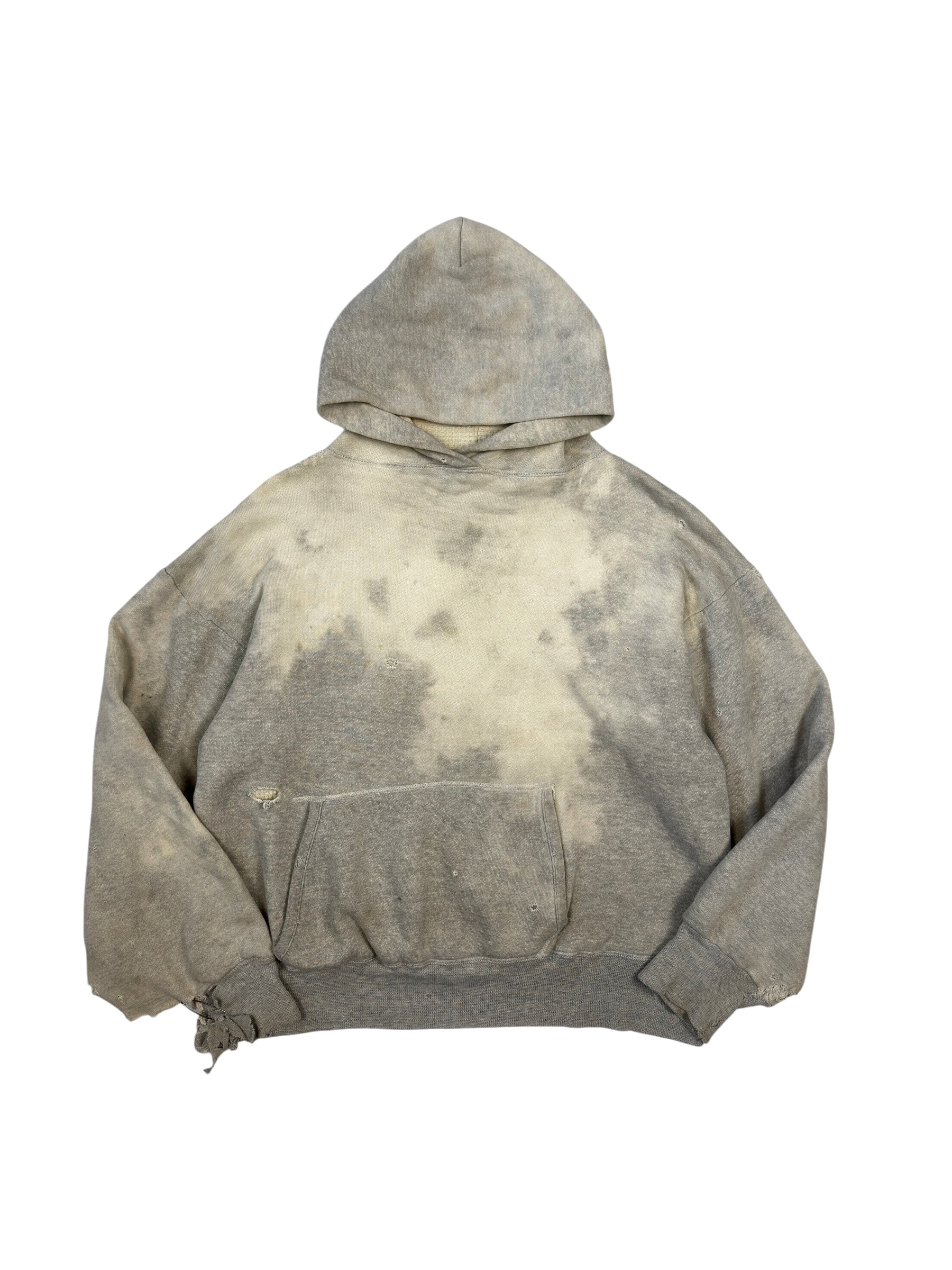 1950s Fully Thermal Sun Faded Heather Grey Hoodie (XL)