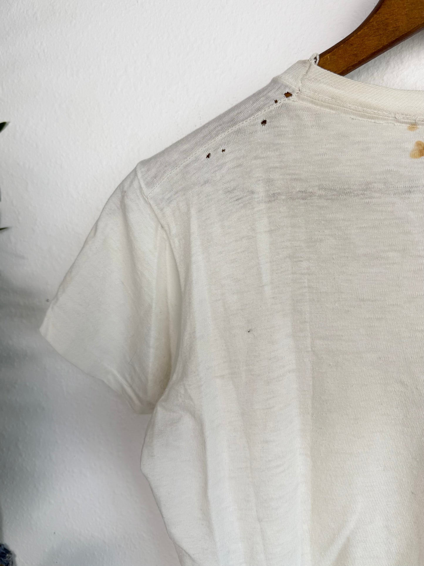1950s Distressed ‘Essential’ Boxy White Tee (S/M)