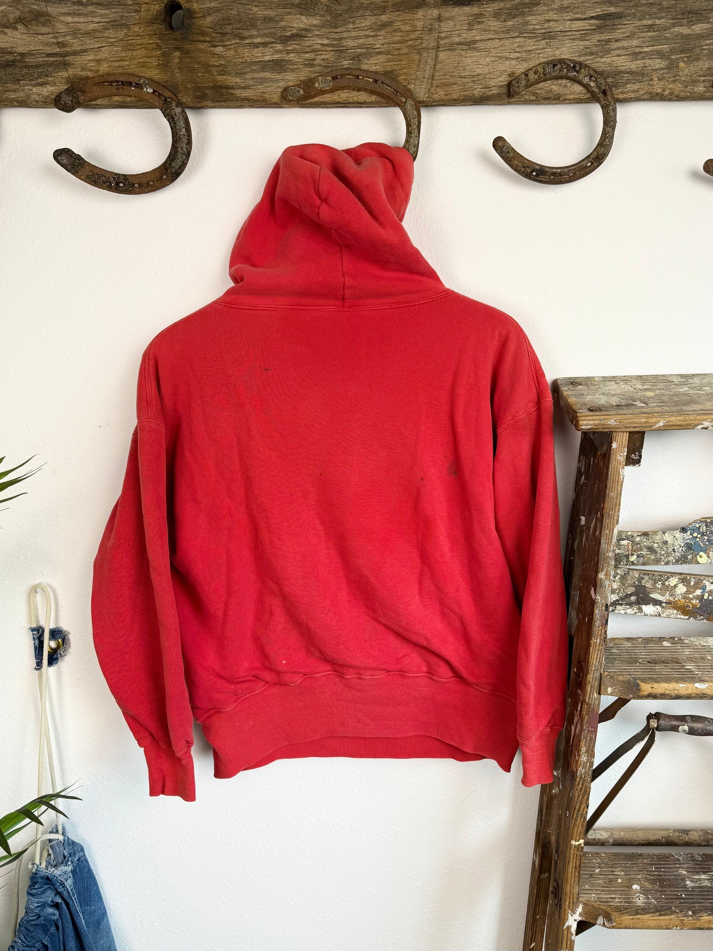 1950s Thermal Lined ‘White Belly’ Red Hoodie (XL)