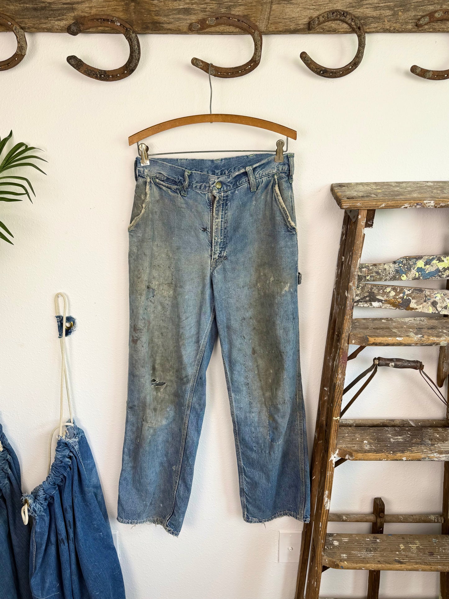 1950s Oshkosh Distressed ‘Mud’ Carpenter Jeans (30)