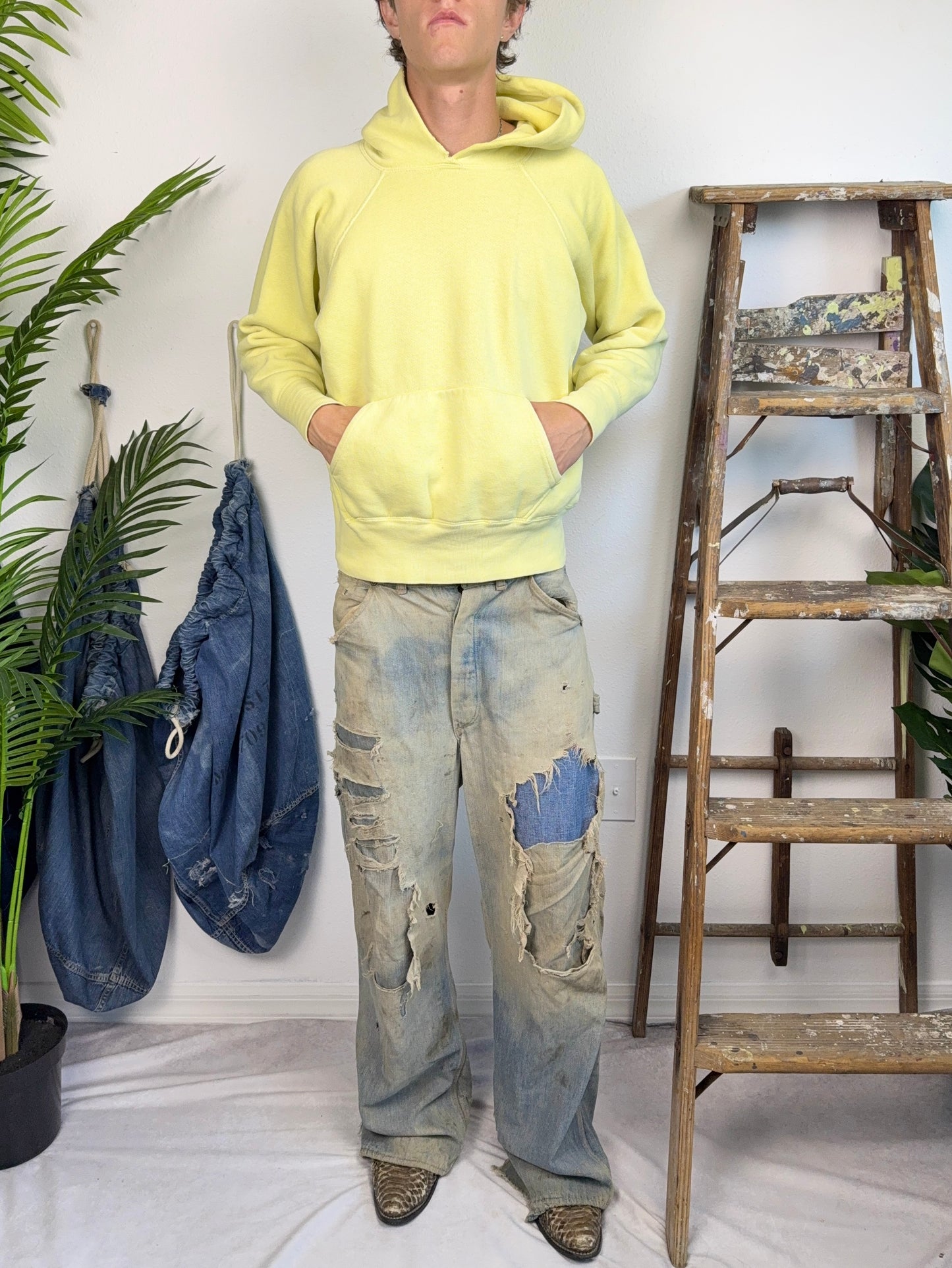 1950s Faded Yellow Hoodie (L/XL)