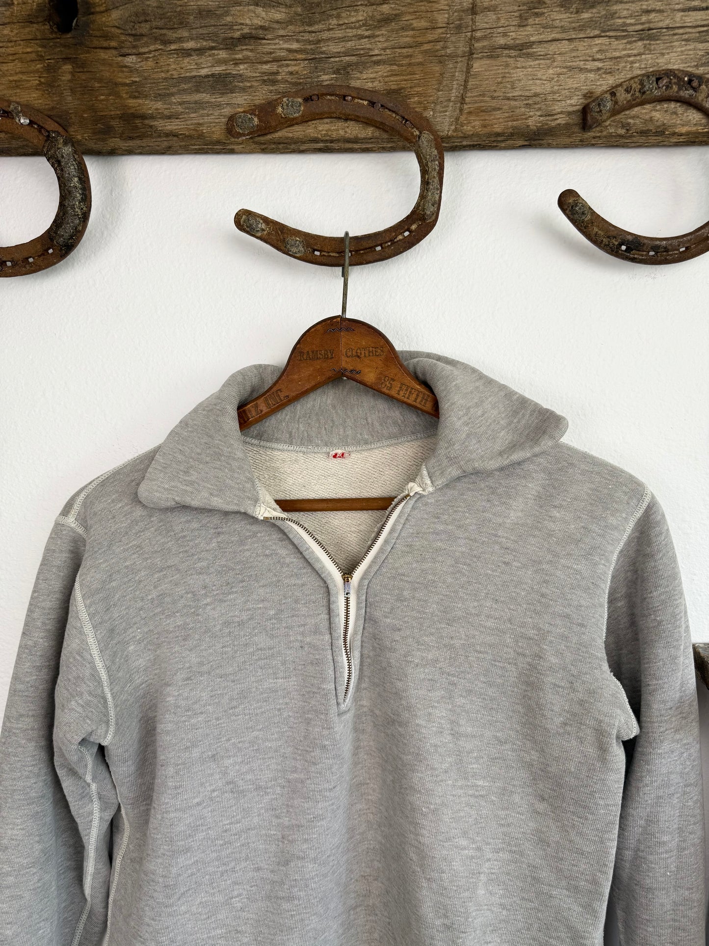 1930s Grey Quarter Zip Sweatshirt (M/L)