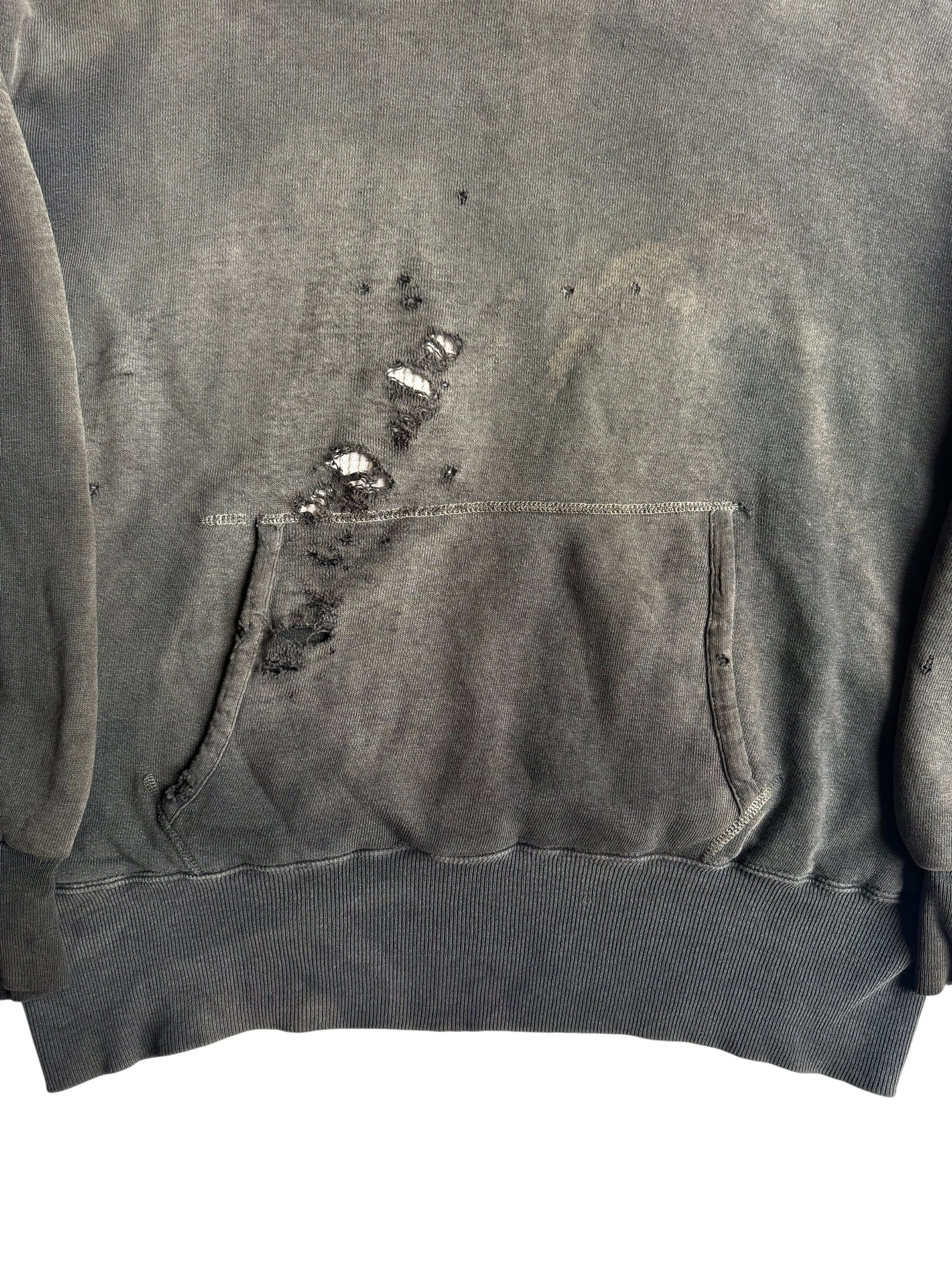 1950s Thrashed and Sun Faded Thermal Lined Hoodie (XL)