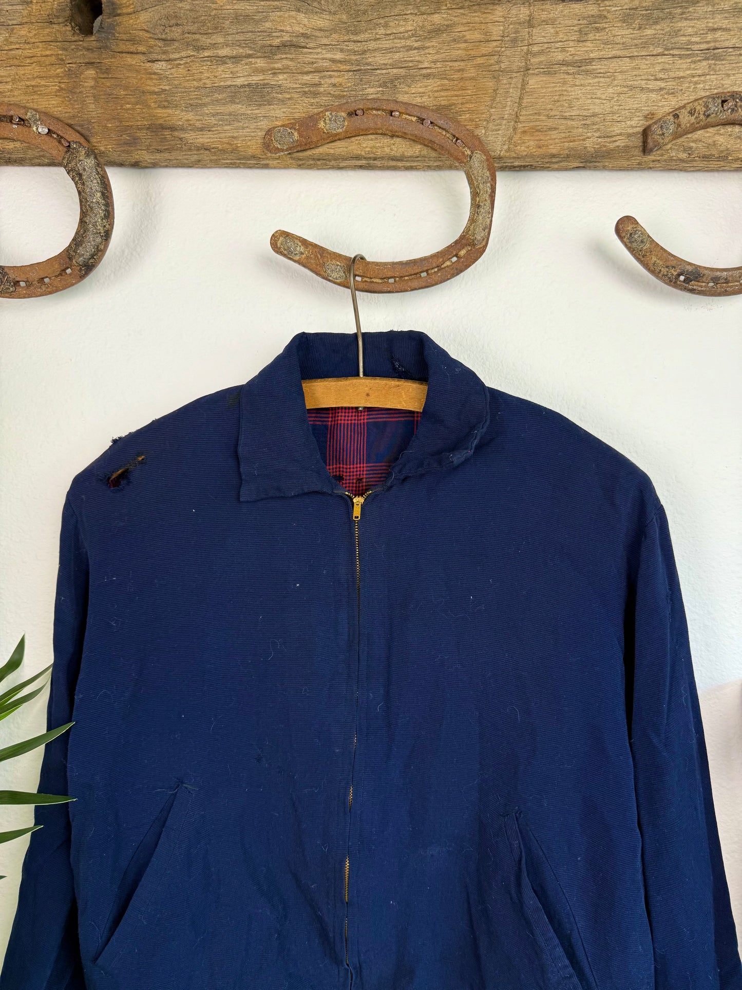 1940s Cropped Flannel Lined Jacket (S)