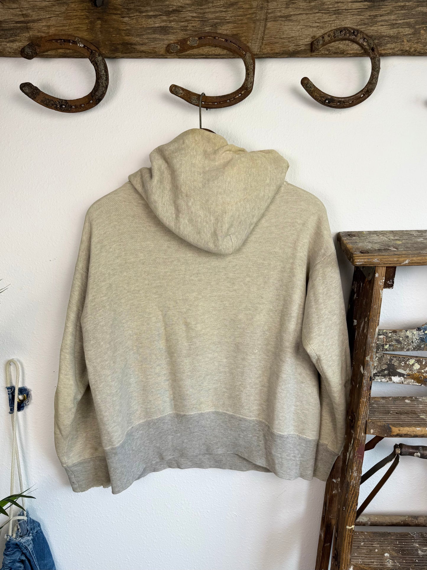 1950s Two Tone ‘Super Soft’ Worn Grey Hoodie (M/L)