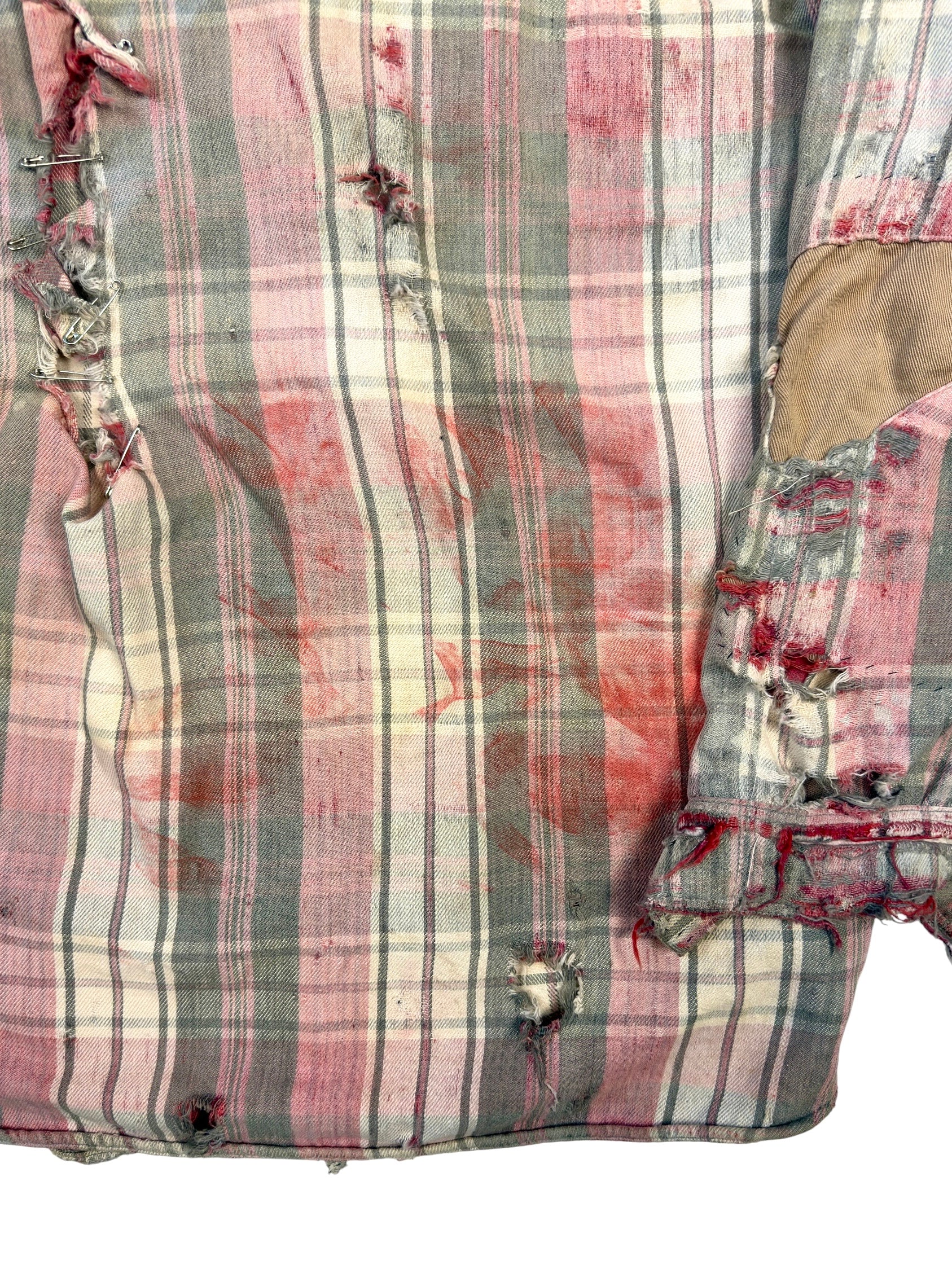 1930s Distressed Repaired Sun Faded Zombie Flannel (M/L)
