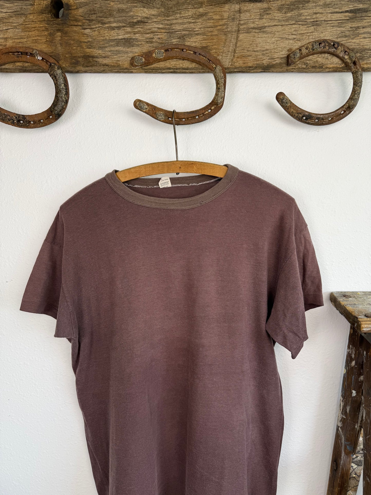 1960s Russell Athletic Two Tone Maroon Tee (L/XL)