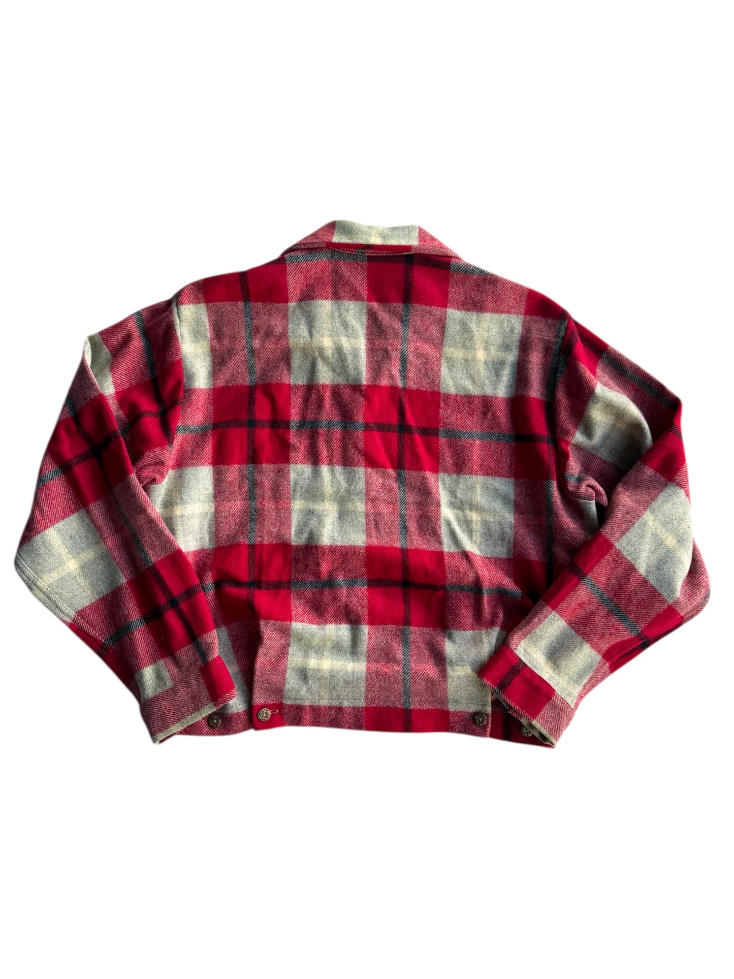1950s ‘Dylan’ Virgin Wool Cropped Plaid Jacket (S/M)