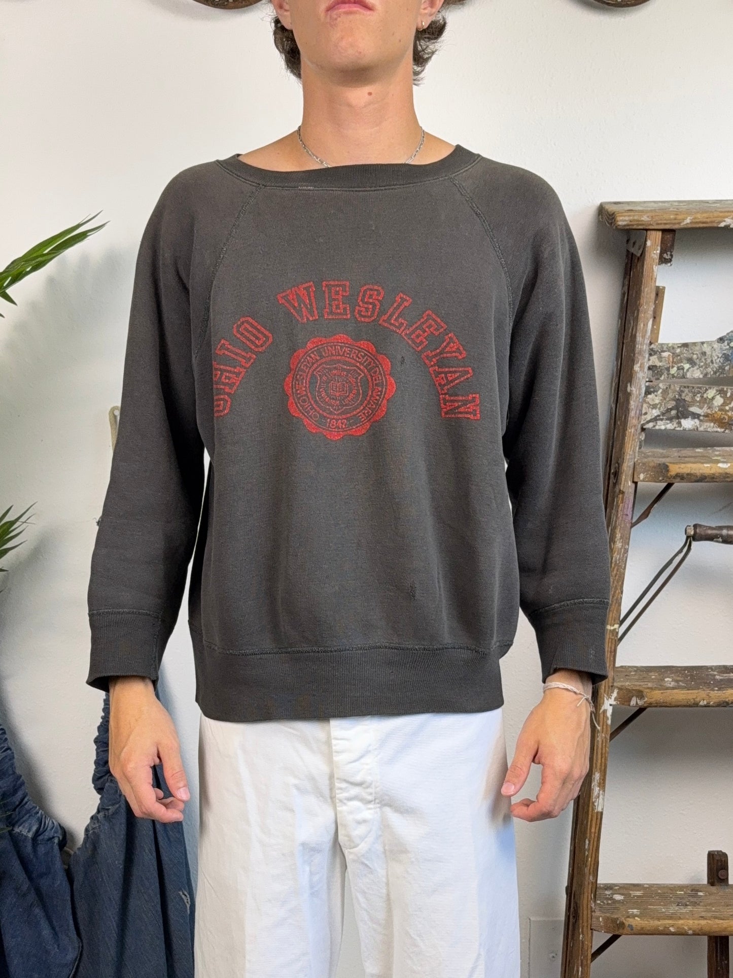 1950s Black Ohio Wesleyan Sweatshirt (L)