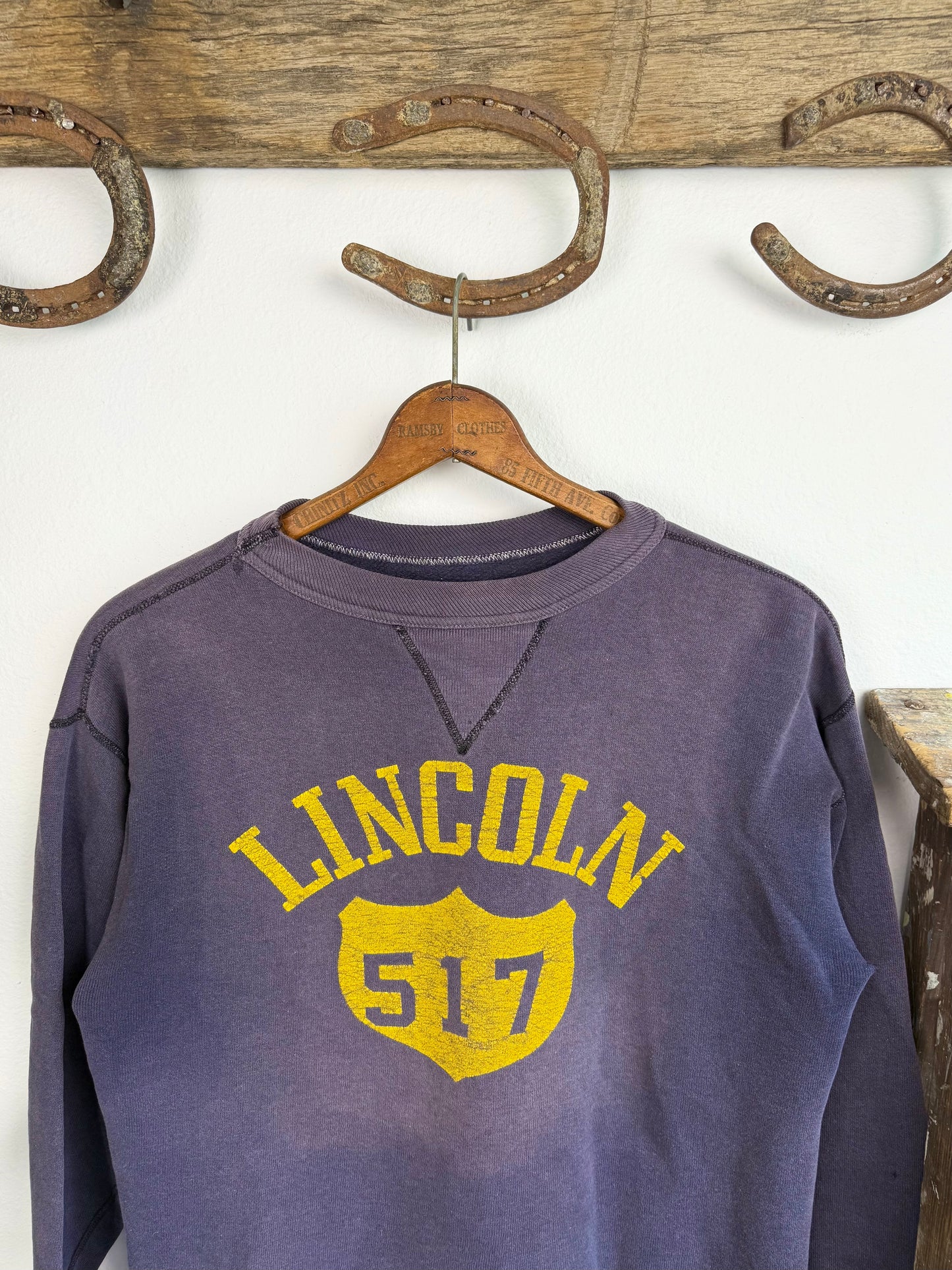 1950s ‘Lincoln’ Sun Faded Single V Sweatshirt (XL)